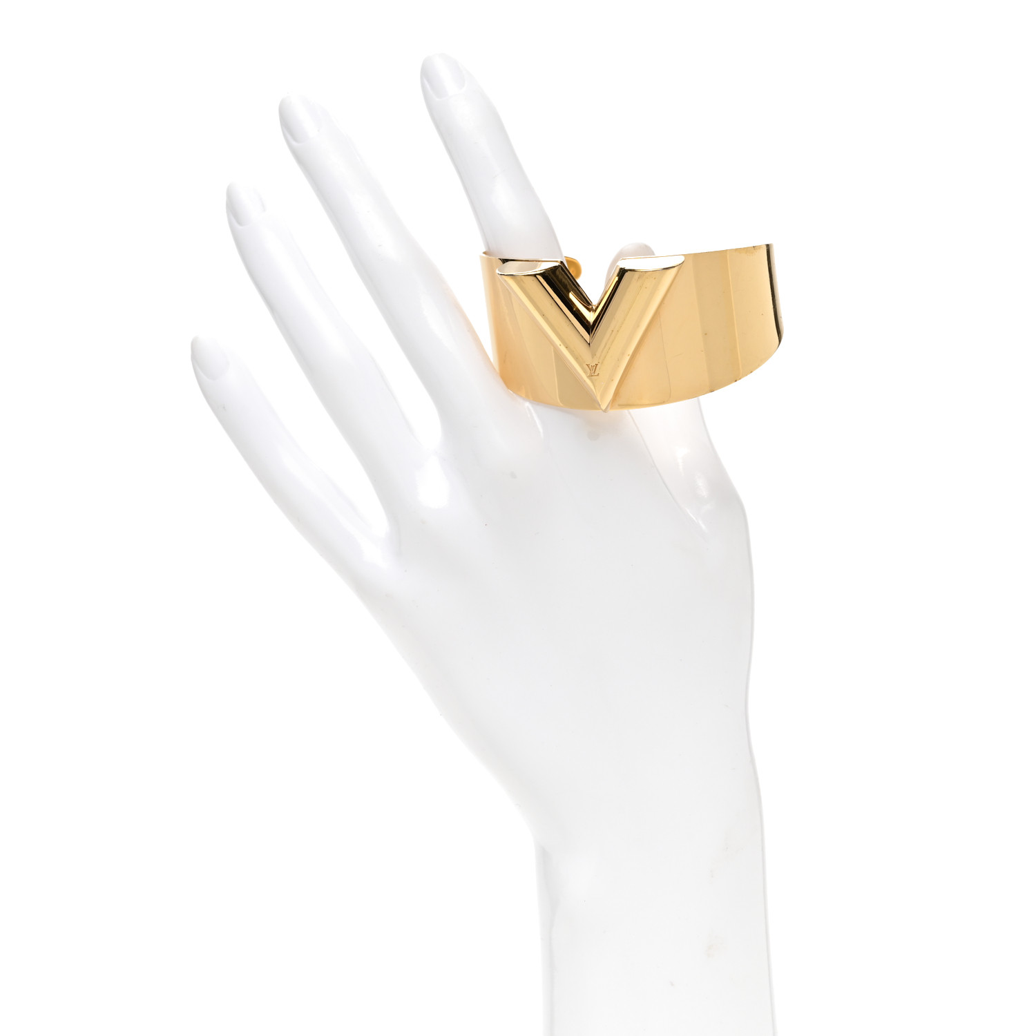 限定アイテム LOUIS VUITTON ESSENTIAL V CUFF Louis Vuitton Essential V Cuff Gold Tone Metal Bracelet | eBay