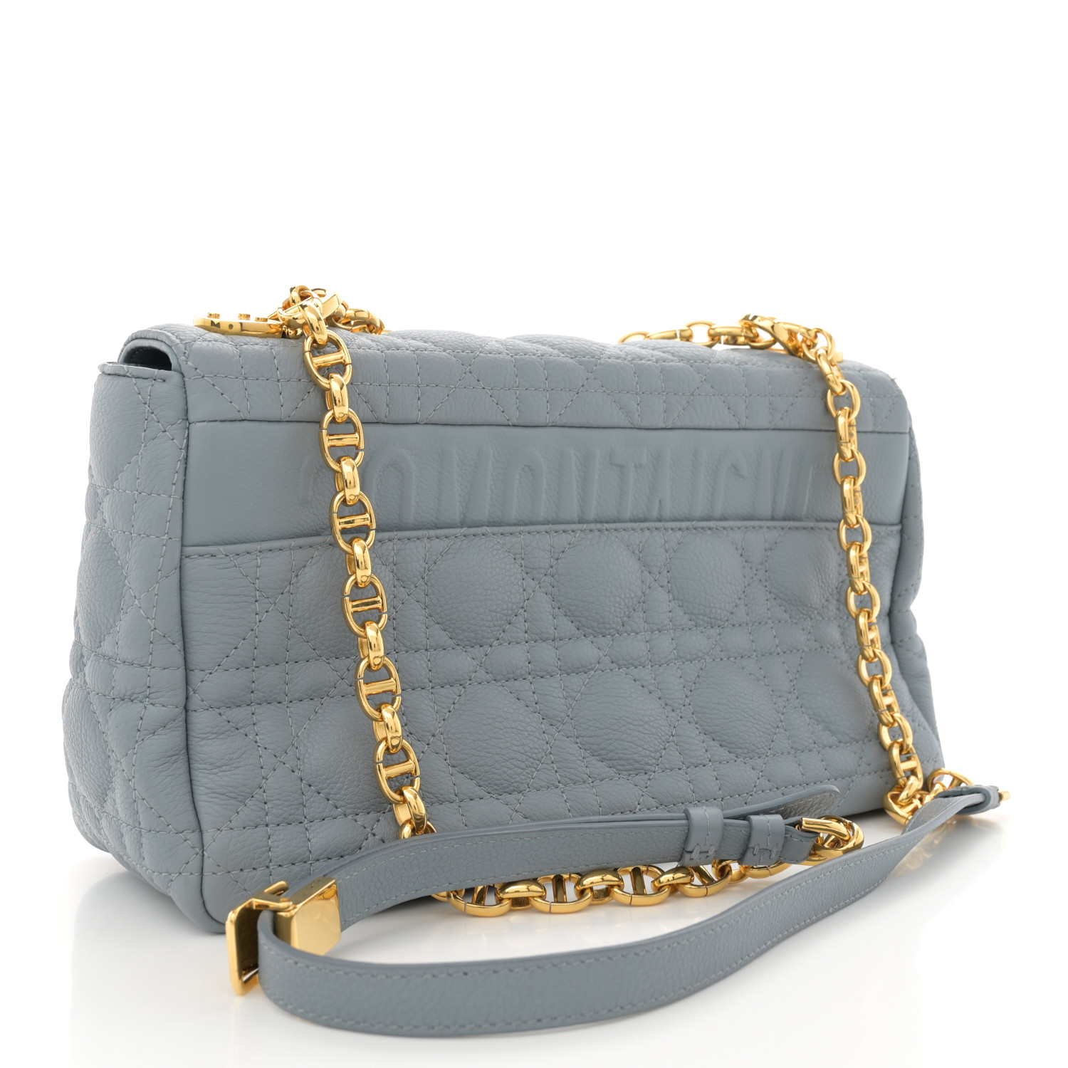 【ヴィンテージ】Rank:S☆Dior Grey Caro Medium Cannage バック CHRISTIAN DIOR Calfskin Cannage Medium Caro Bag Grey 1550964