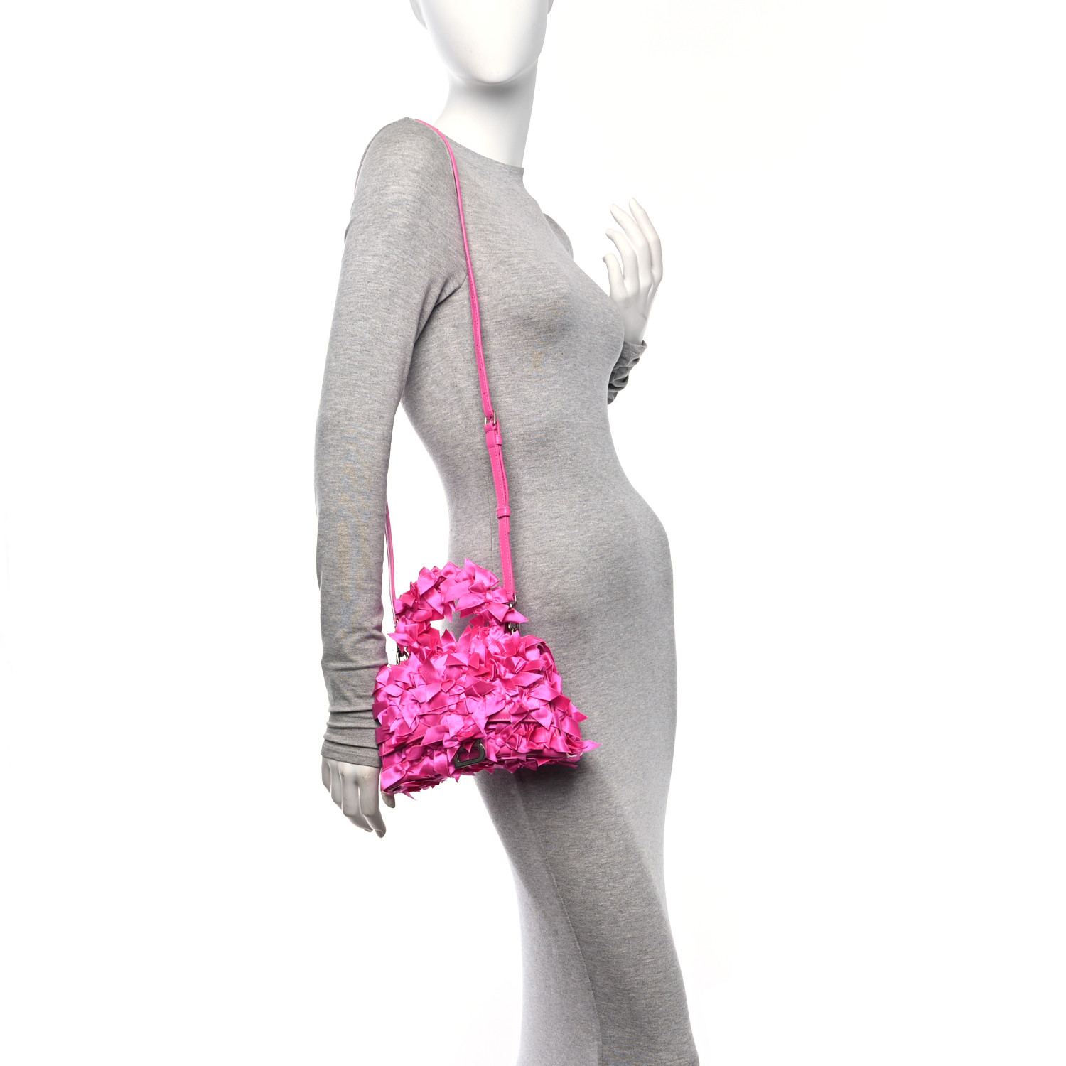 【BALENCIAGA】Hourglass XS Satin Bows サテン ハンドバッグ 50d6e21b3730484dedcbffdfccf461
