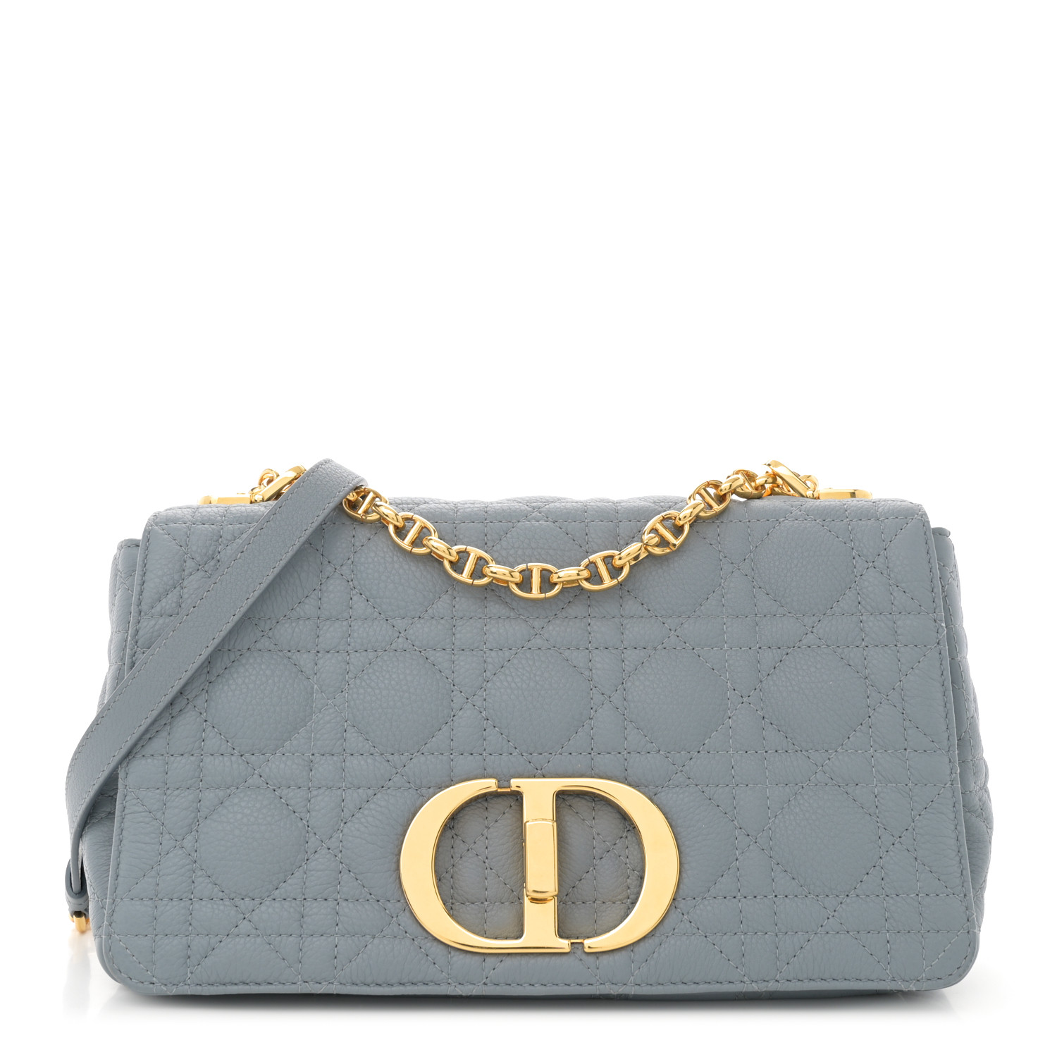 【美品】Dior Caro Every Dior Dior Caro Every Dior Pouch Cloud Blue Supple Cannage