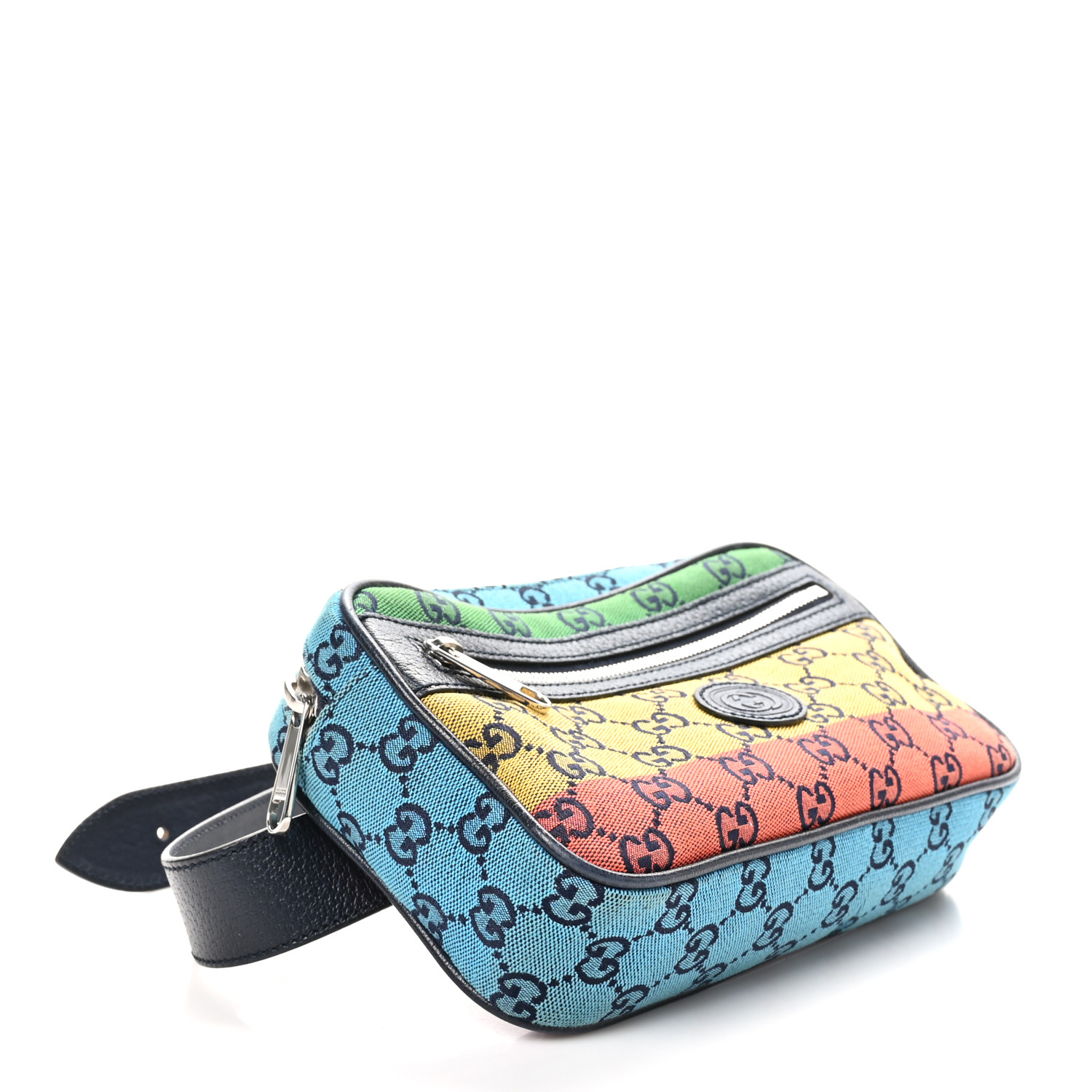 【GUCCI 】Interlocking Gradient Logo Belt Bag MULTI Gucci Interlock GG Monogram Belt Bag Blue in Canvas - US