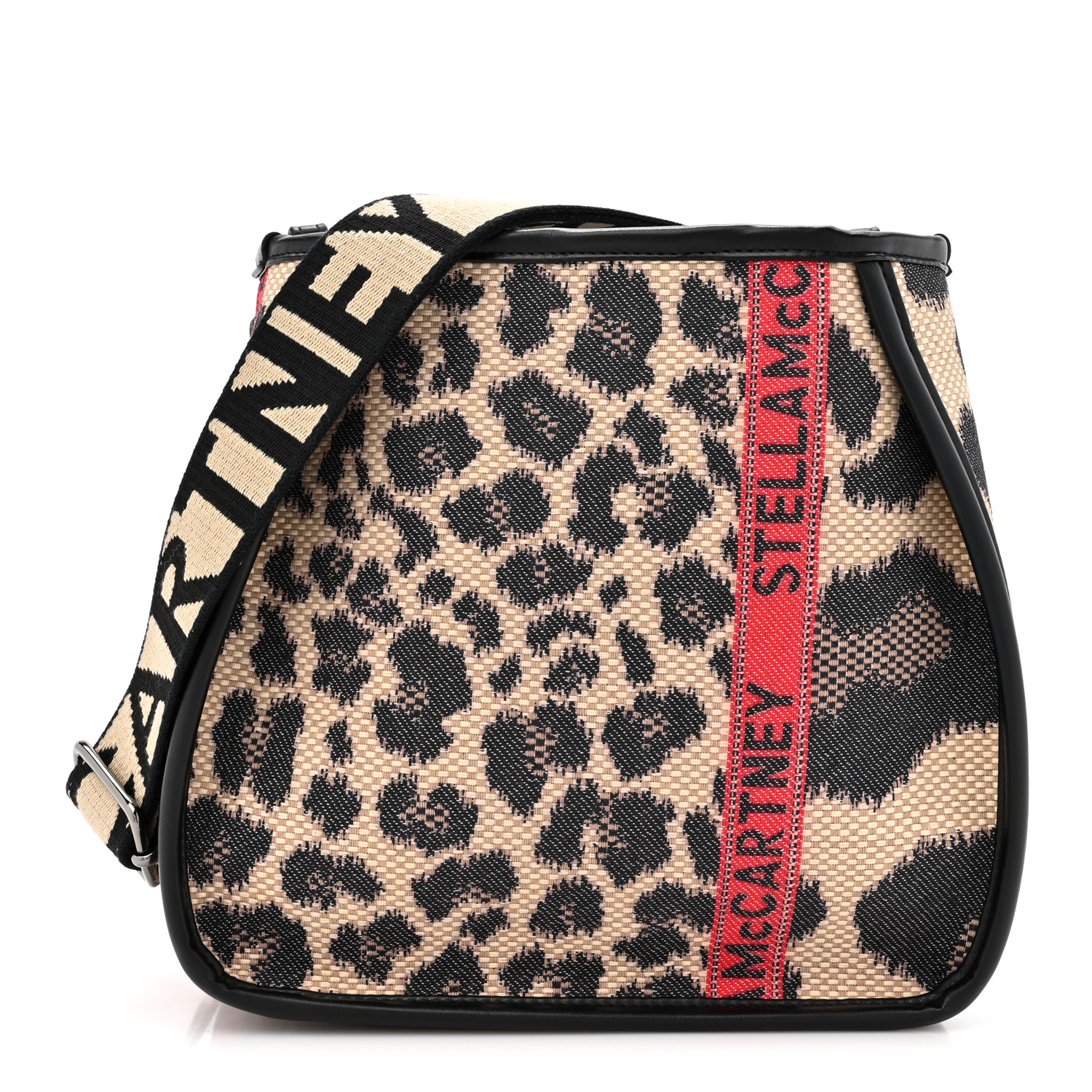 【送料&関税込】Stella McCartney leo Multicoloured Leather B STELLA MCCARTNEY Eco Leopard Logo Mini Crossbody Black