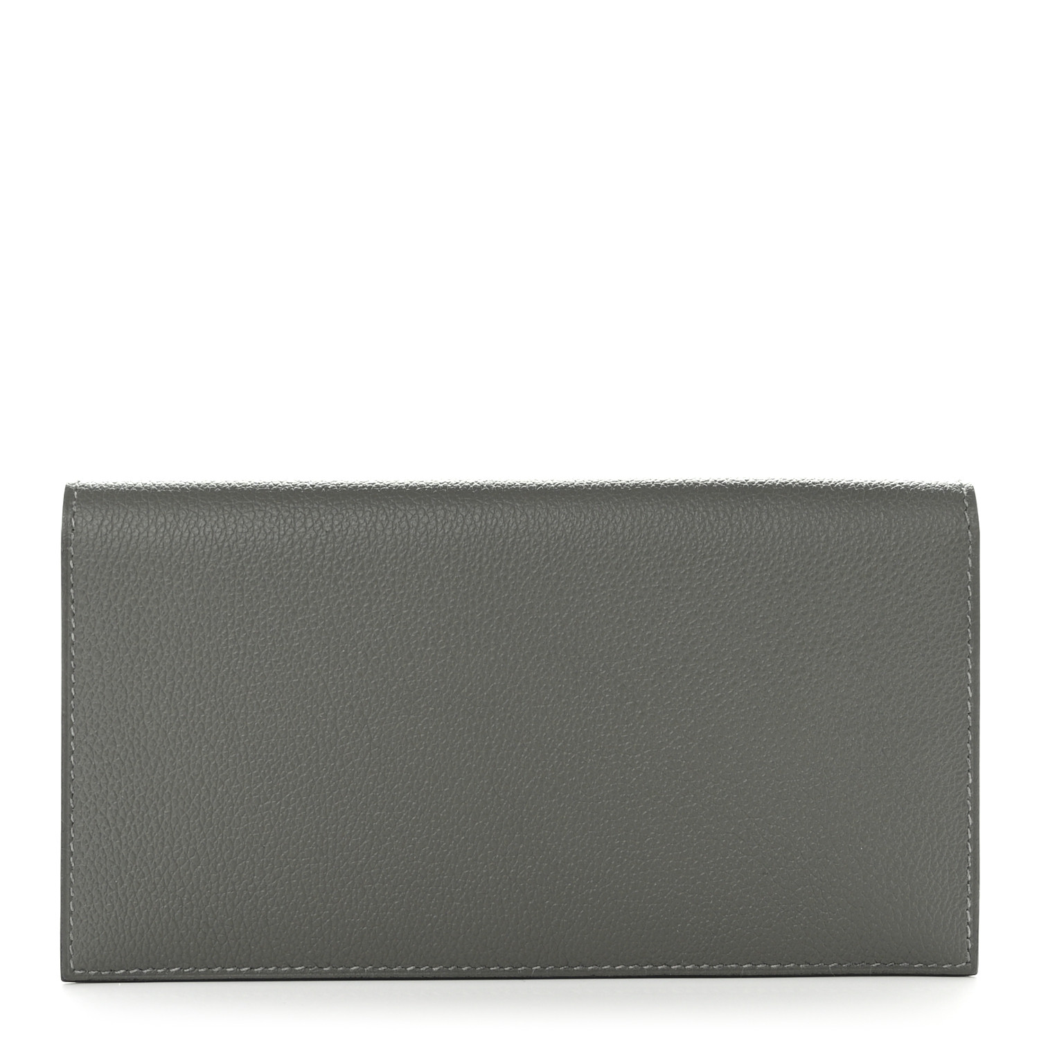 HERMES Evercolor Citizen Twill Long Wallet Gris Meyer