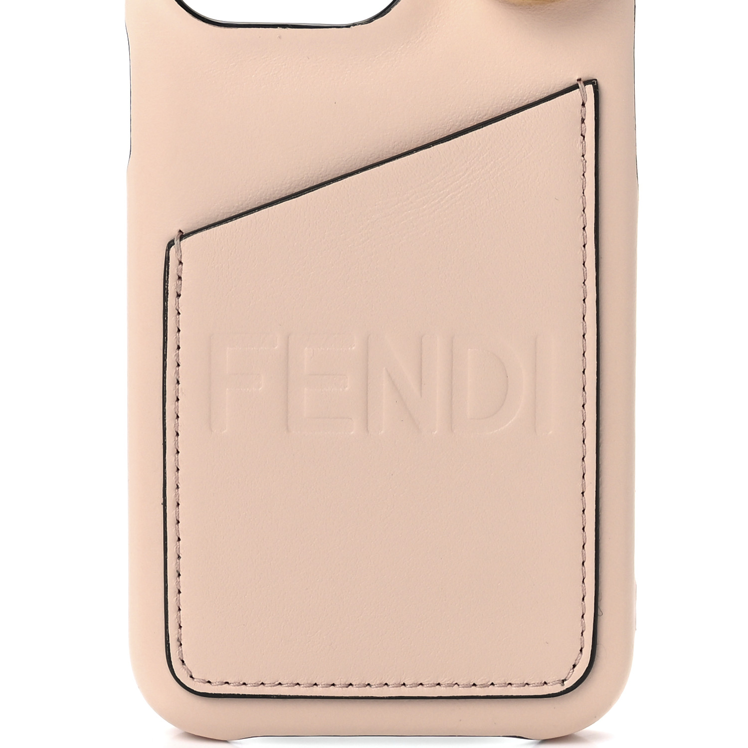FENDI Nappa Logo Card Holder iPhone 13 Case Light Rose