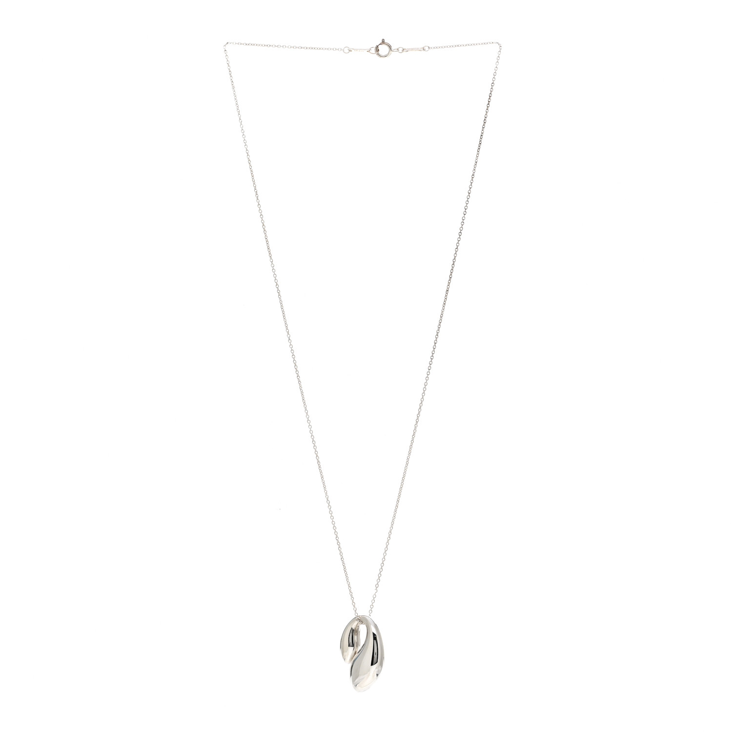 TIFFANY Sterling Silver Elsa Peretti Double Teardrop Pendant