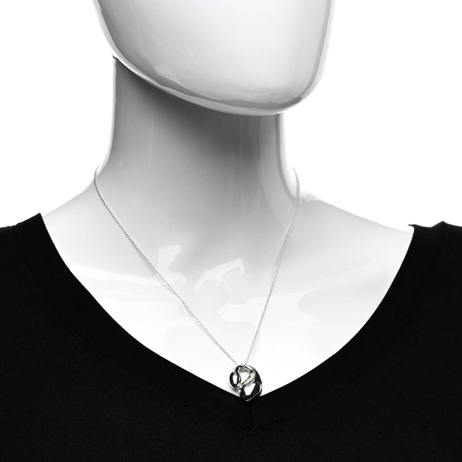 TIFFANY Sterling Silver Elsa Peretti Double Teardrop Pendant