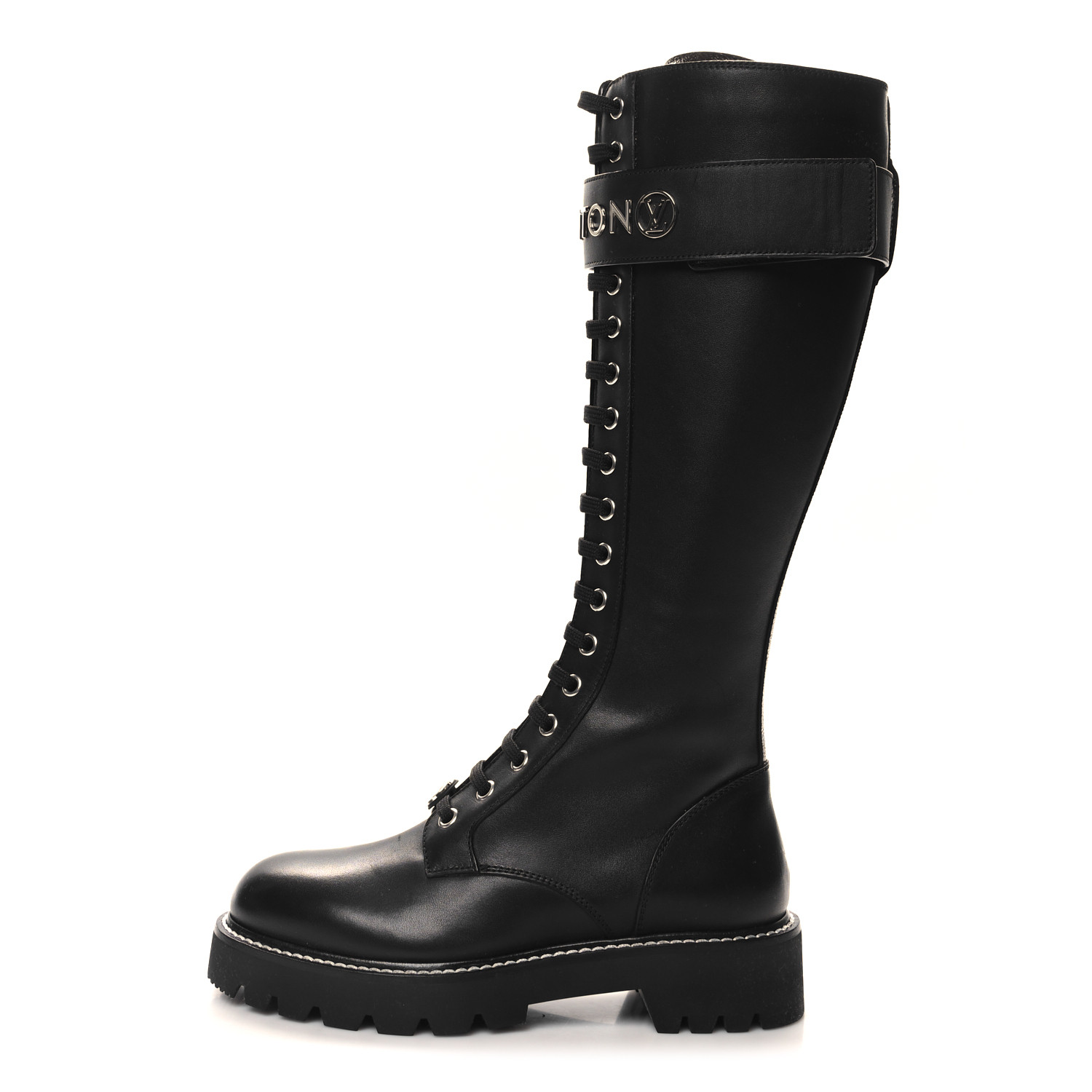 ルイージ LOUIS VUITTON Calfskin Studded Mens Checker Mid Boot 8