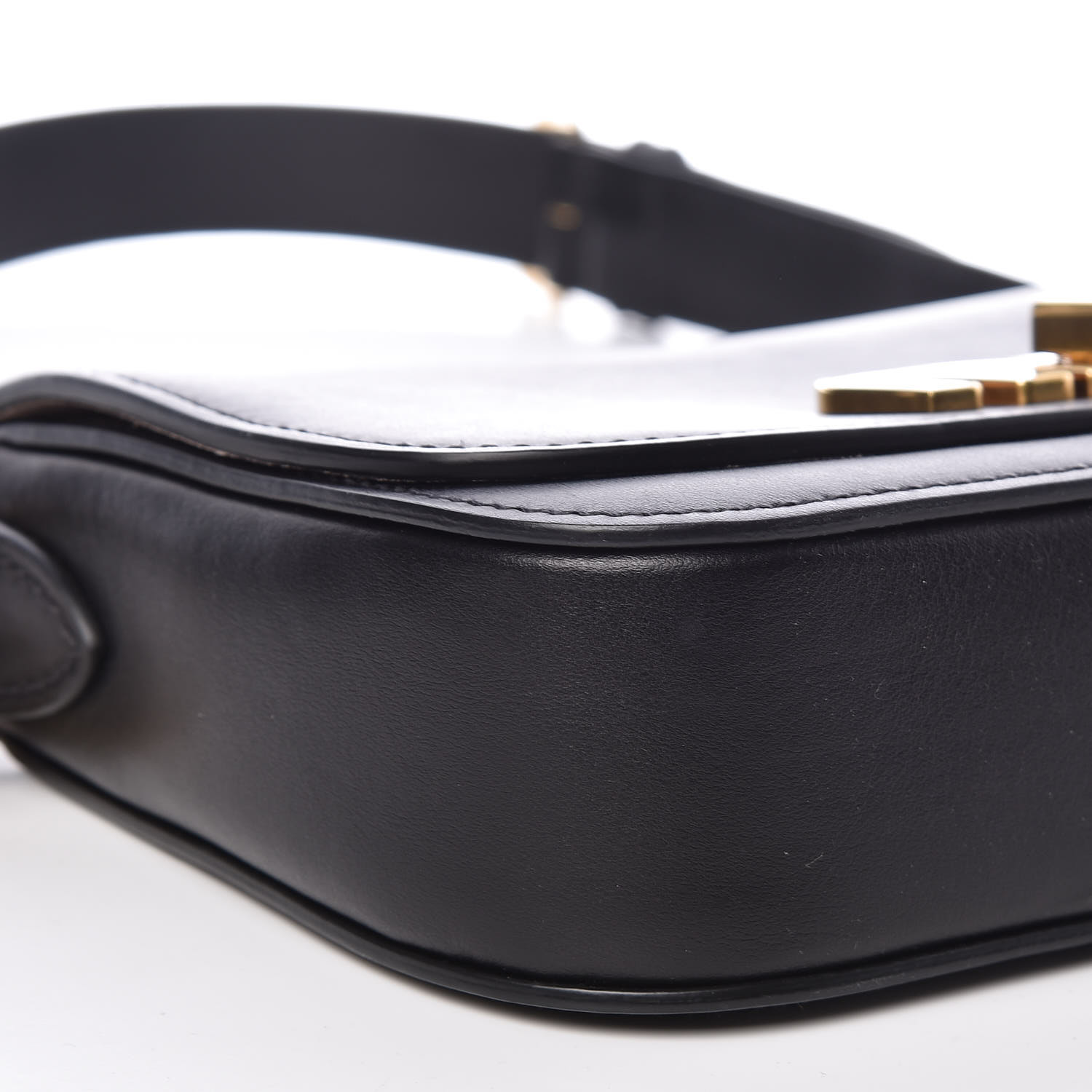 MIU MIU City Calf Logo Shoulder Bag Black 409918 | FASHIONPHILE