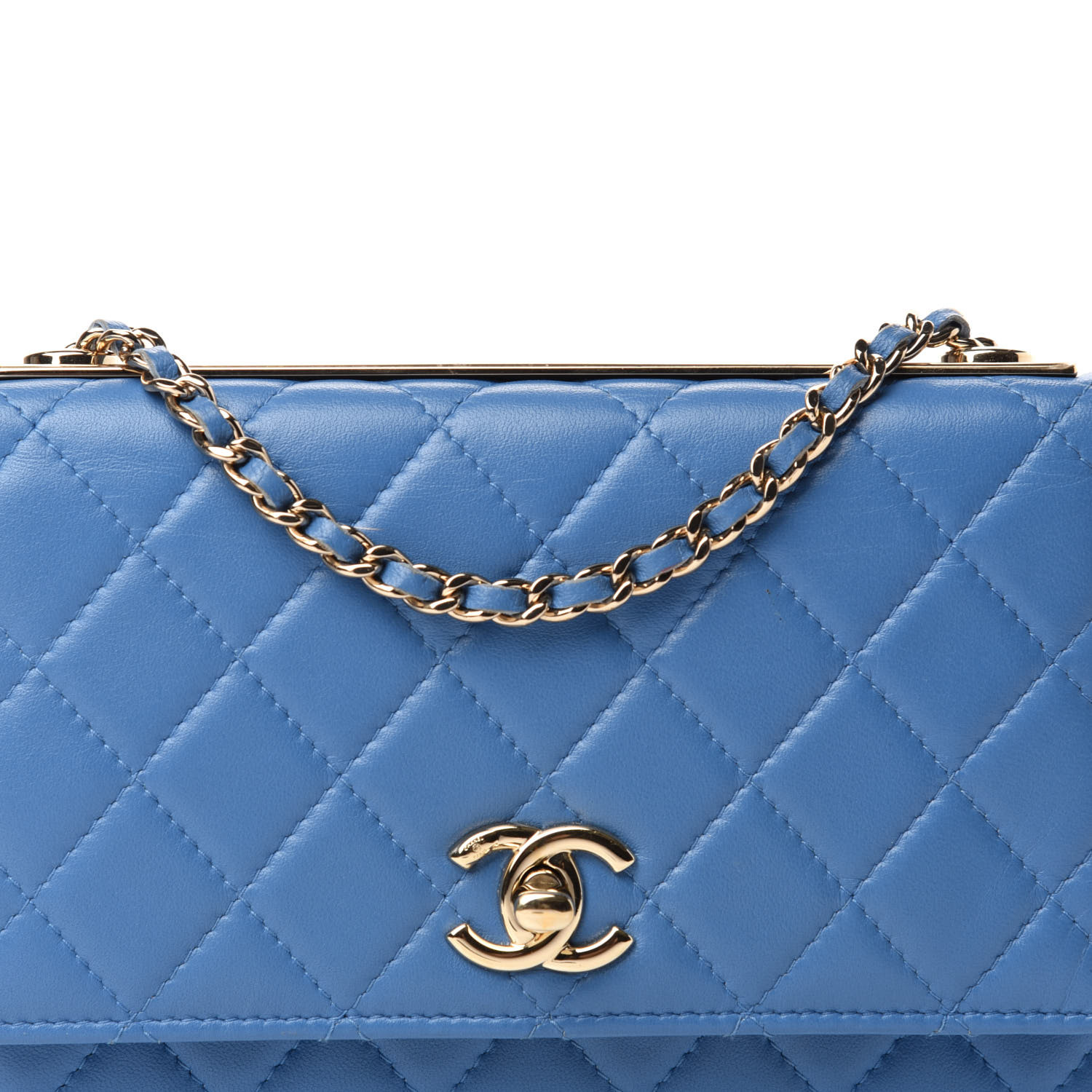 ショルダーバッグ・ポシェット × ヴィンテージ(中古) Chanel CC Diamond Card Holder on Chain Quilted Lambskin Chanel Black Quilted Leather Diamond CC Wallet On Chain