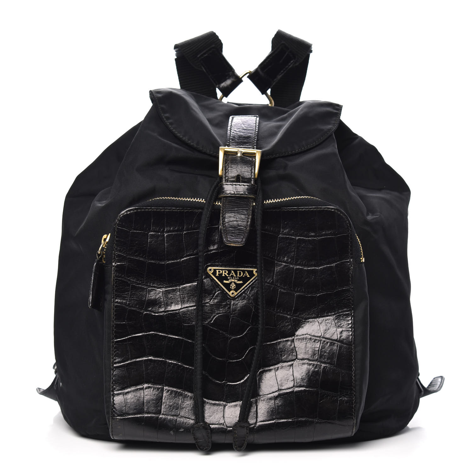 バッグ PRADA Back packs black tessto nylon Prada Black Tessuto Nylon Large Backpack Bag V136 | eBay