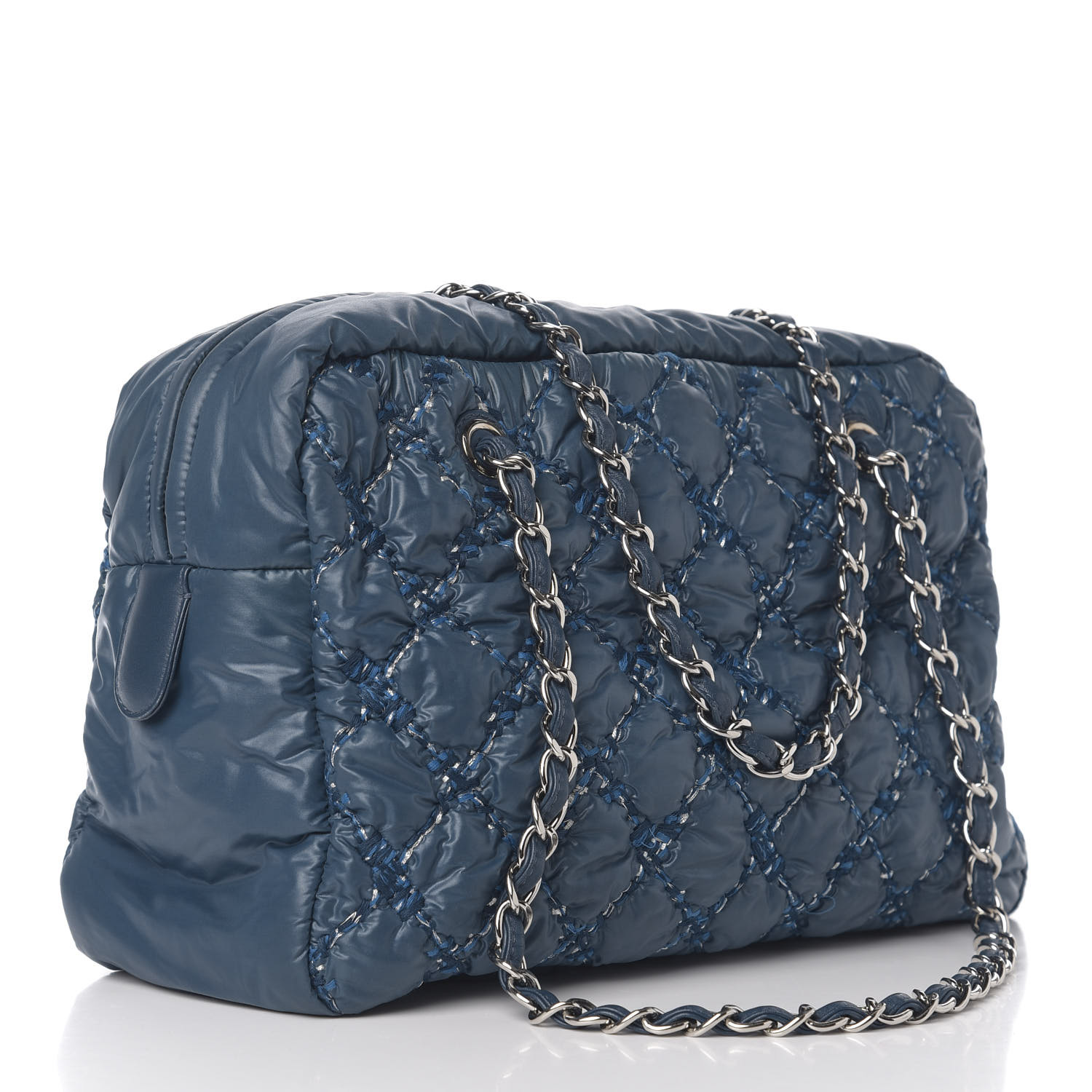 小物 CHANEL CHANEL Nylon Quilted Tweed Stitch Bubble Camera Case Blue