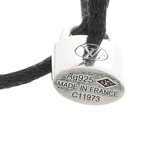 LOUIS VUITTON Sterling Silver Lockit Bracelet Black 1553146