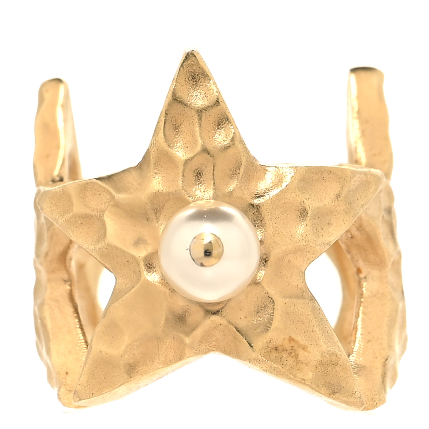 CHRISTIAN DIOR Metal Pearl Sea Garden Ring L 49/5 Gold