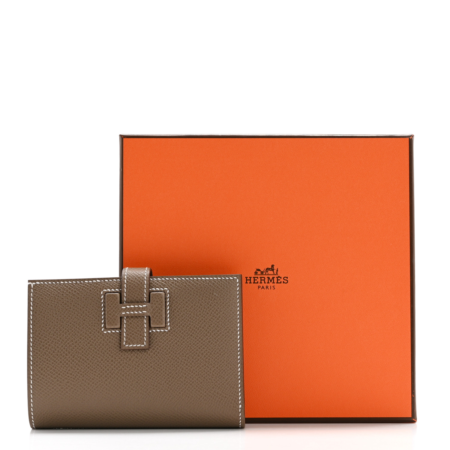 人気{HERMES} Portefeuille New H Passant Compact Orange Field New H Passant Compact wallet | Hermès USA