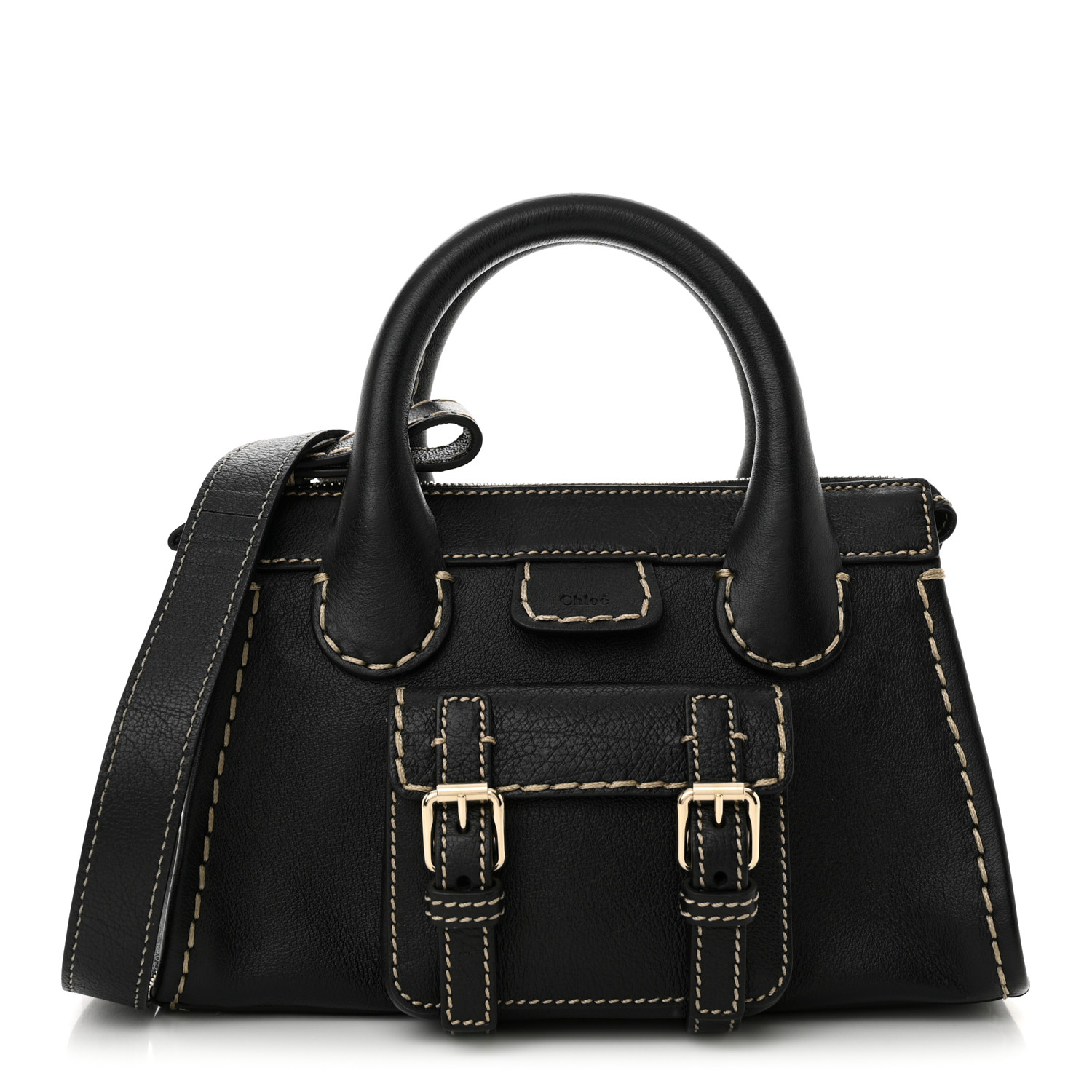 Vintage Chloé Edith stitch pocket Bag CHLOE Double Pocket Edith Contrast Stitch Bowler Satchel Bag