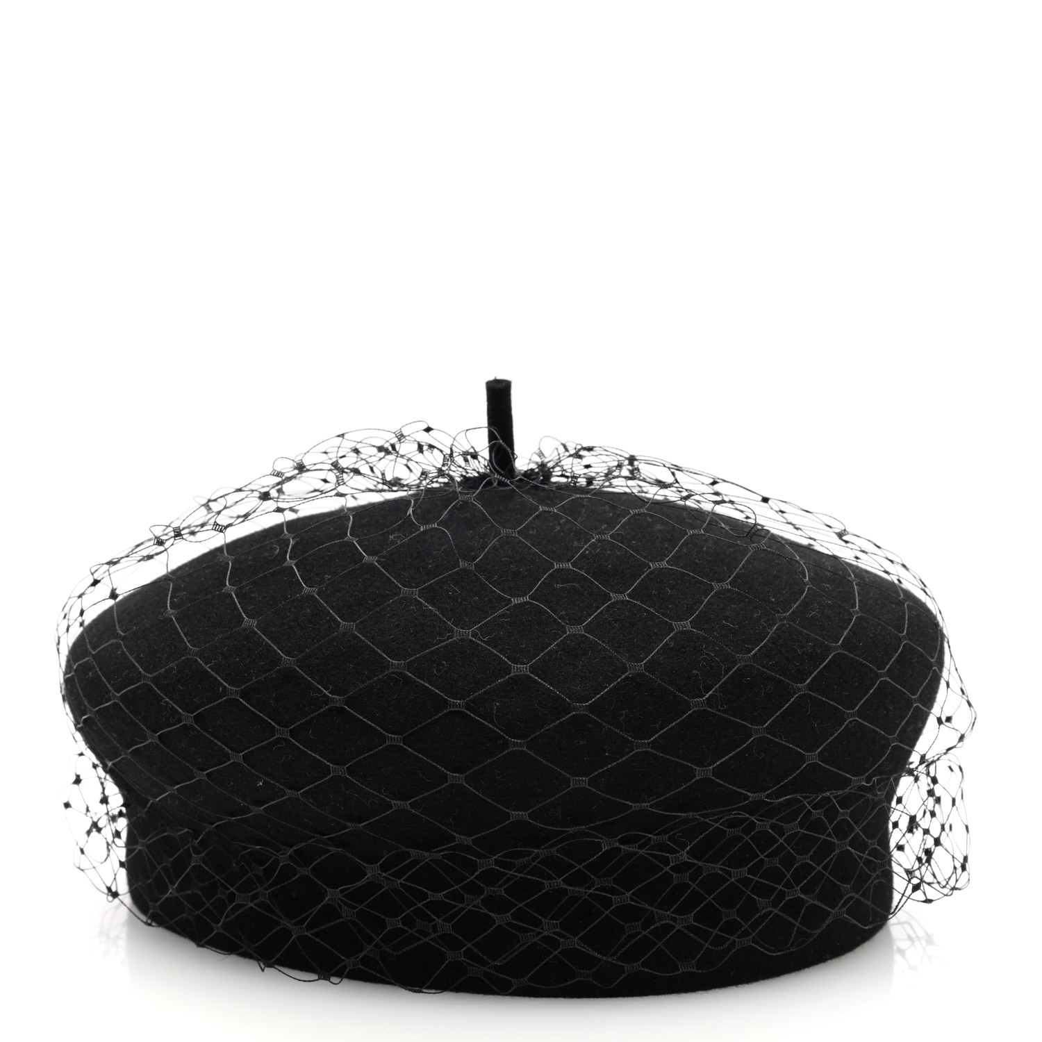 ディオール　Arty キャップ CHRISTIAN DIOR Lambskin Arty Cap with Veil 57 Black 641980