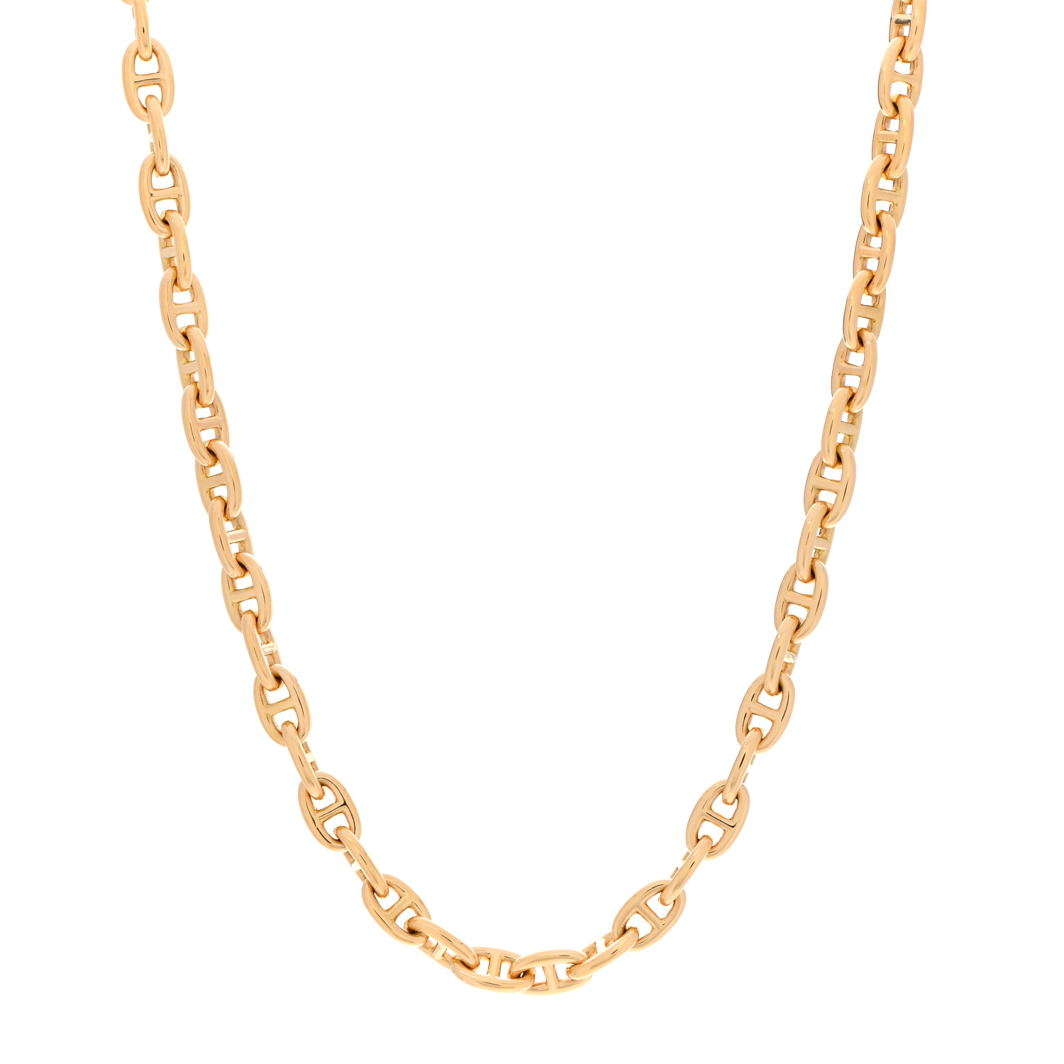 HERMES 18K Yellow Gold TPM Chaine D'Ancre Necklace 902328