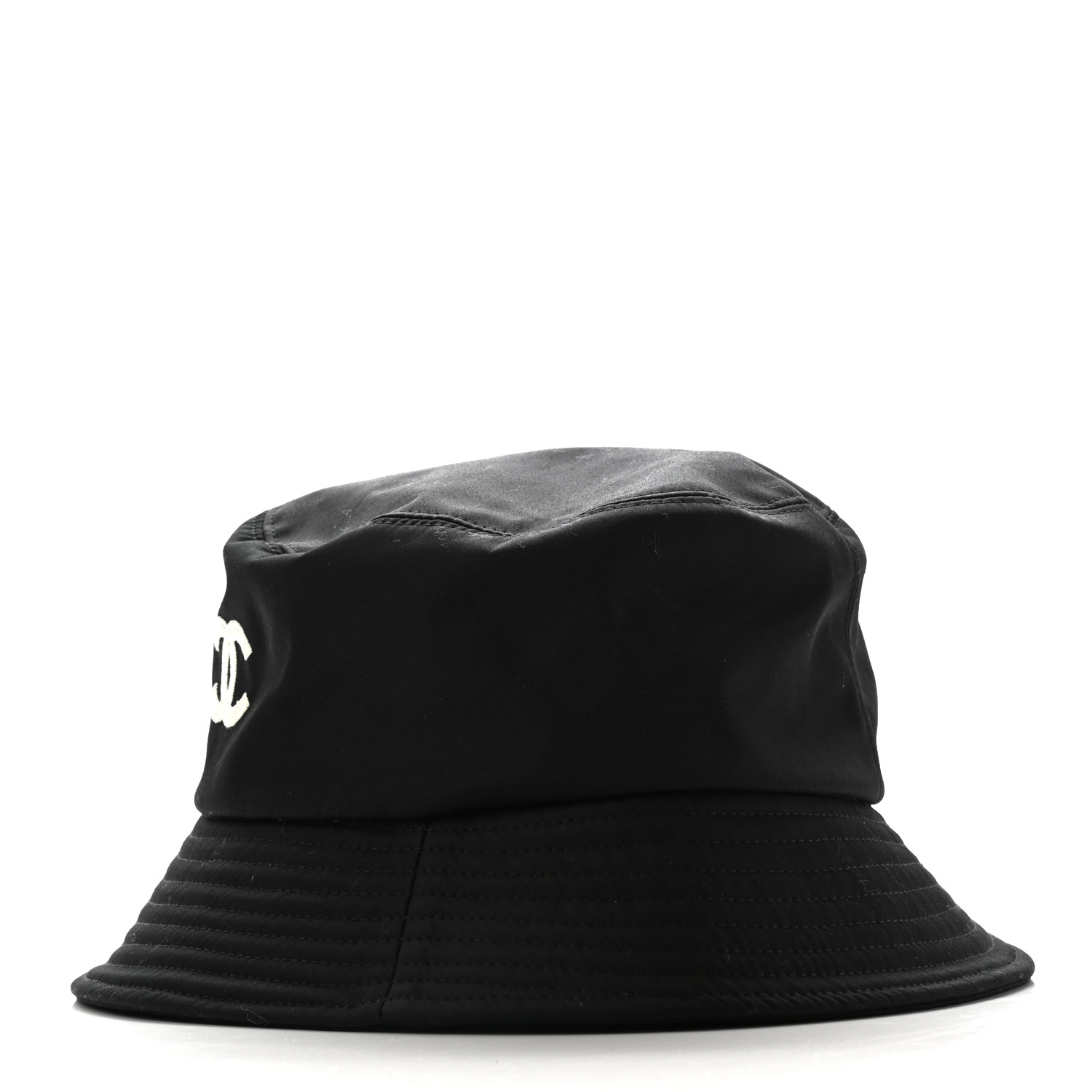 [CHANEL]★CC Logo Black Bucket Dot Hat CHANEL Cotton CC Polka Dot Bucket Hat L Black 1625330