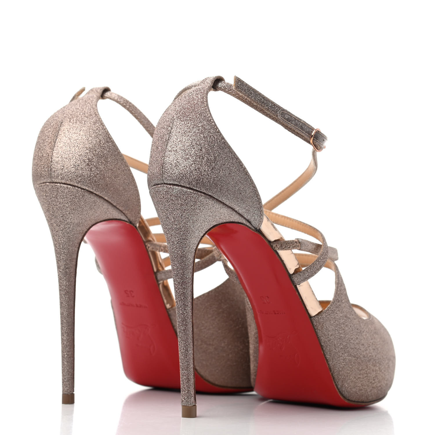 CHRISTIAN LOUBOUTIN Mini Glitter Specchio Holly Alta 120