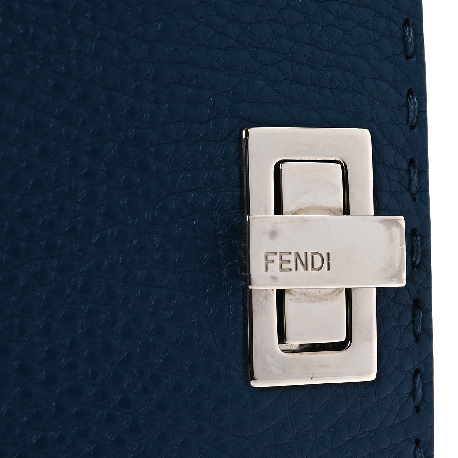 AQ003 FENDI peek-a-boo selleria ウォレット FENDI Cuoio Romano Selleria Mini Peekaboo Clutch Wallet Blue