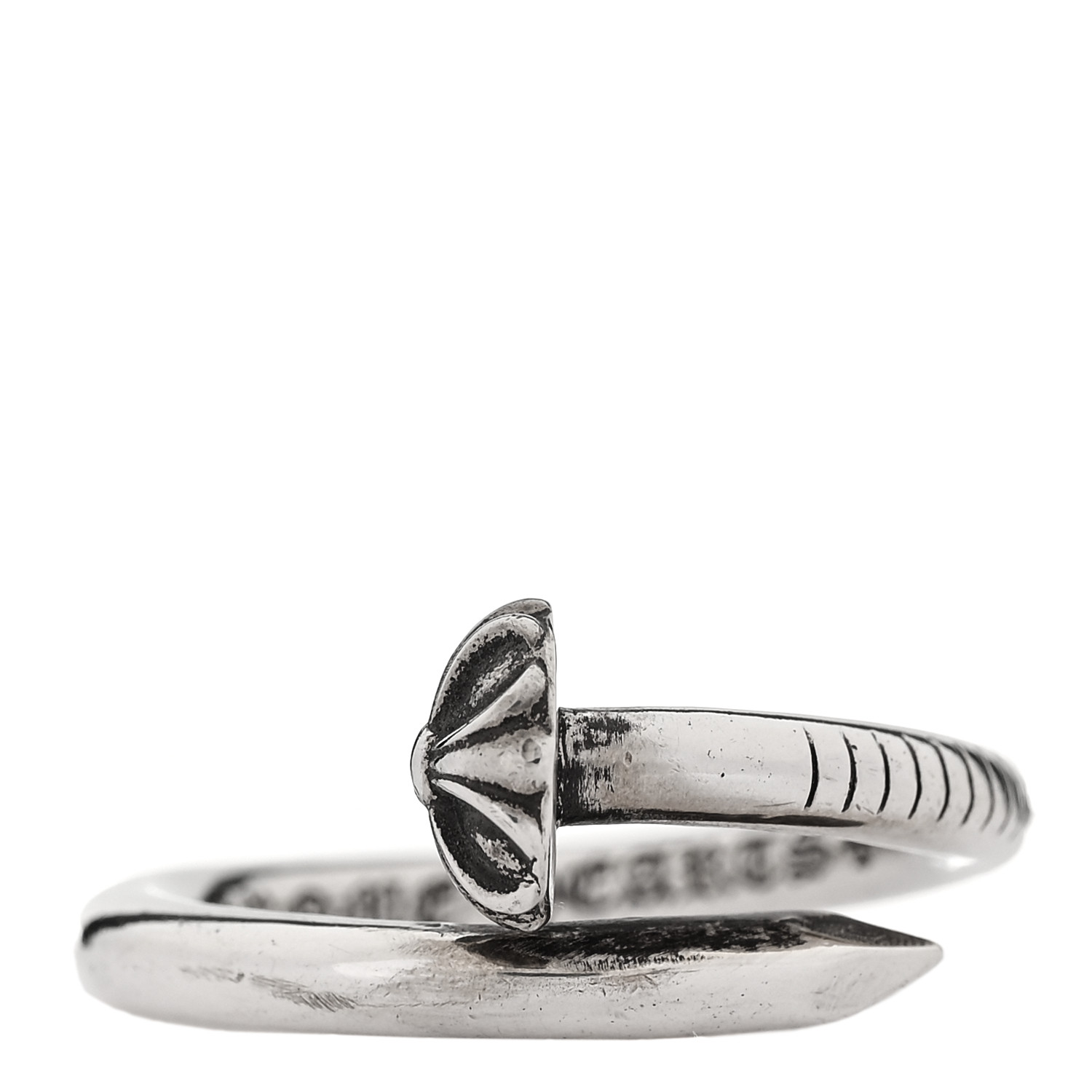 CHROME HEARTS Sterling Silver Cross Ball Nail Ring 61 9.5