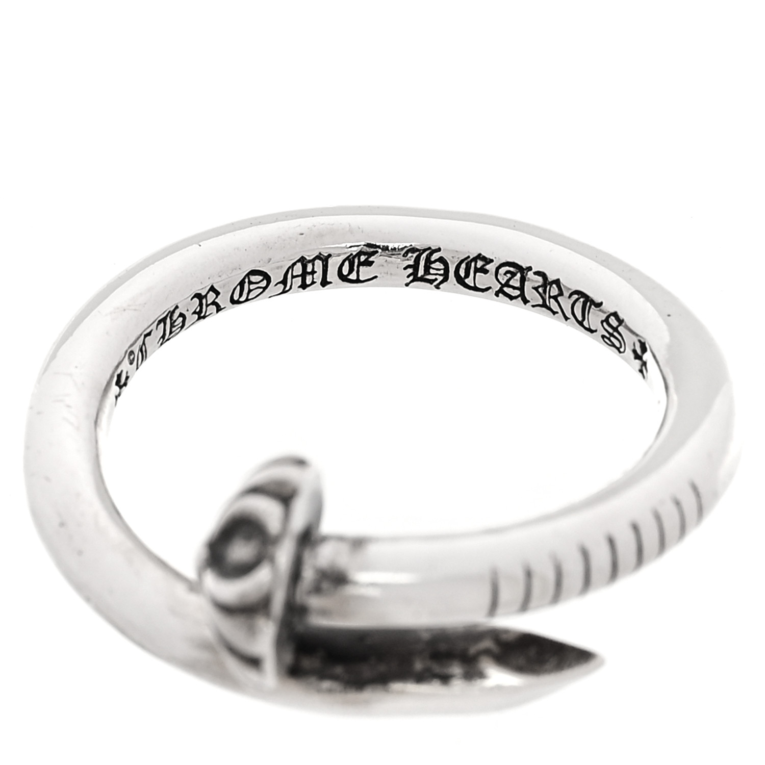CHROME HEARTS Sterling Silver Cross Ball Nail Ring 61 9.5