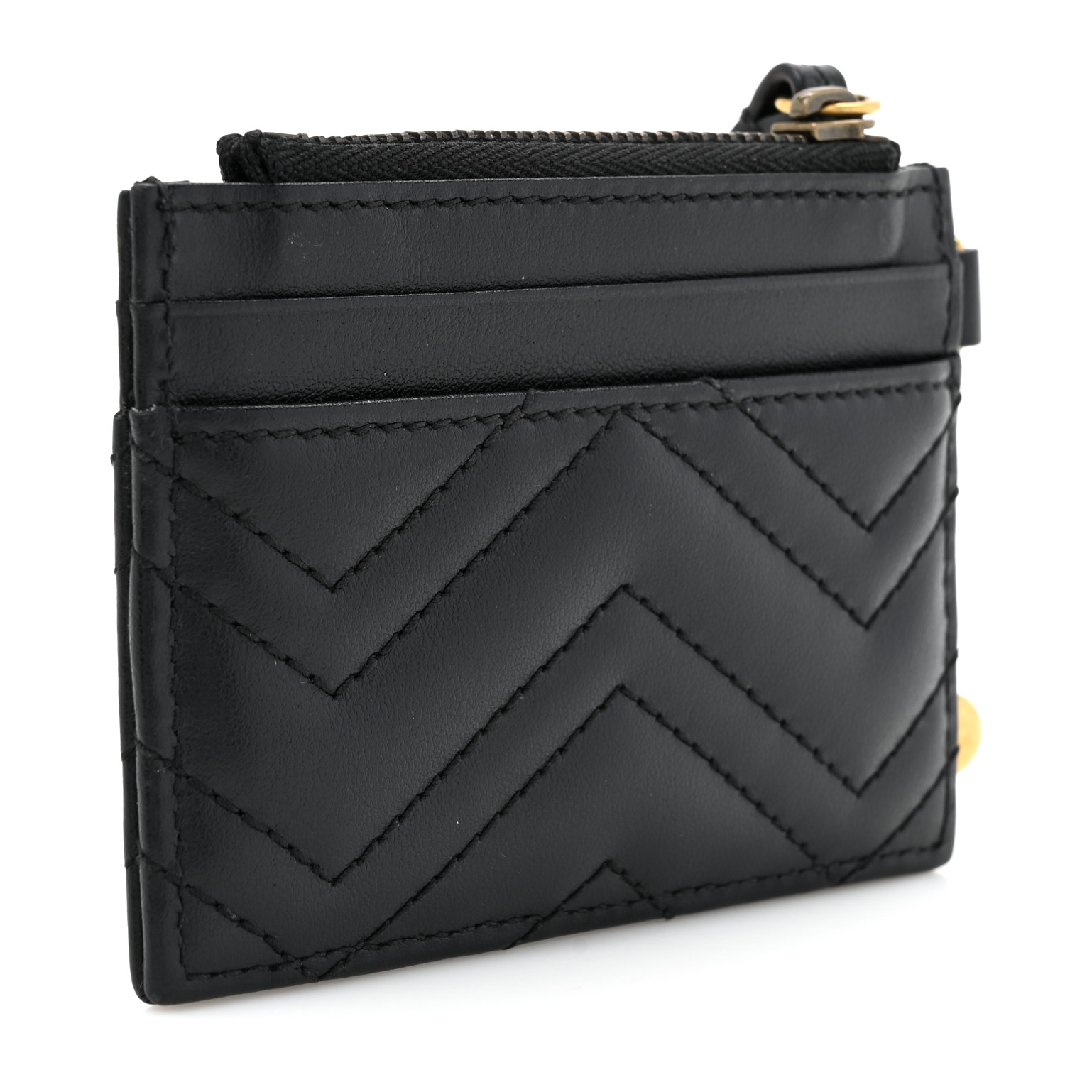 GUCCI Calfskin Matelasse Chevron GG Marmont Key Case Card GUCCI Calfskin Matelasse Chevron GG Marmont Key Case Card