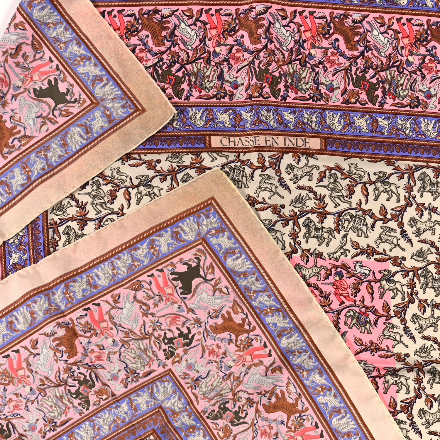 HERMES Silk Chasse en Inde Scarf 90 1517105 | FASHIONPHILE