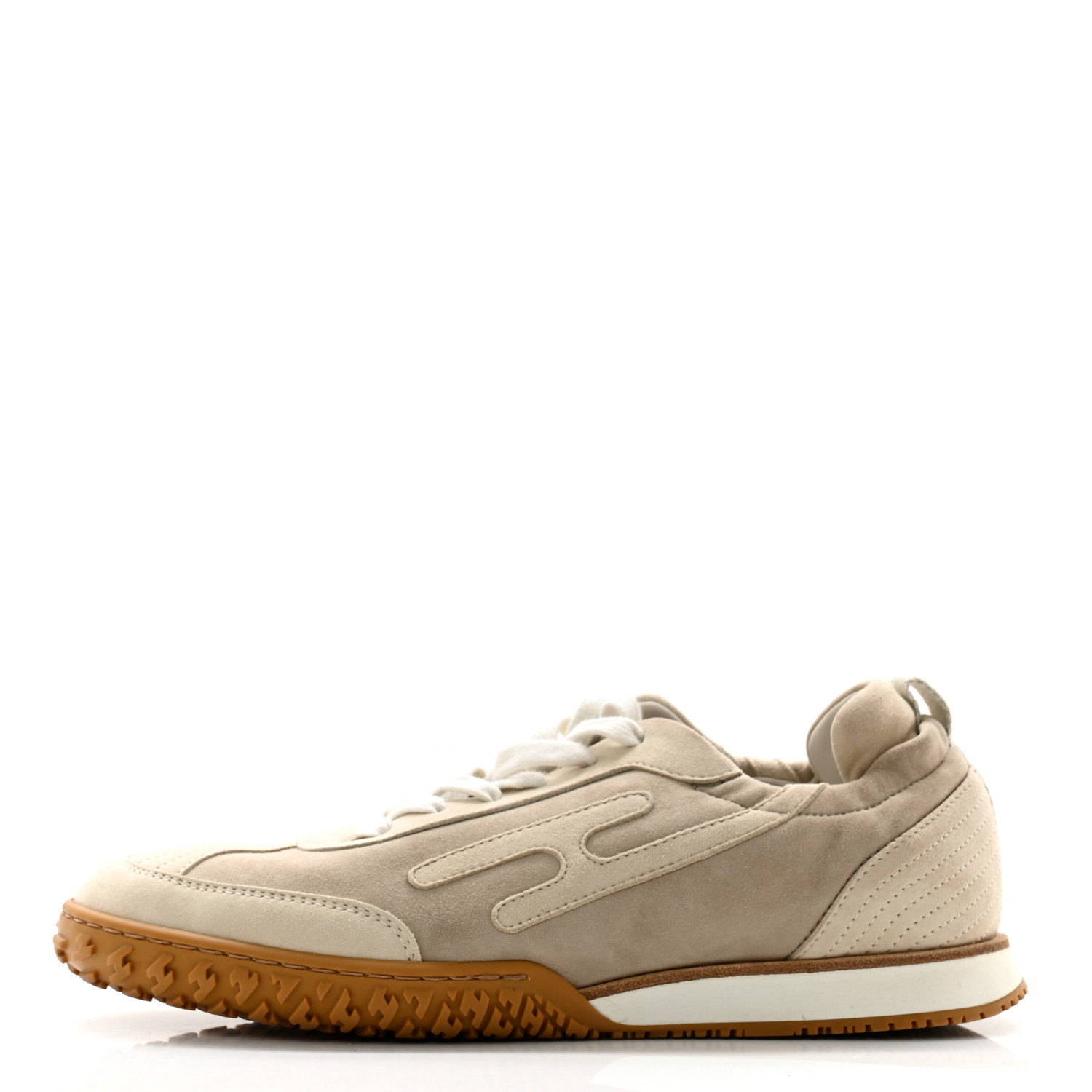 HERMES Suede Goatskin Jet Sneakers 37 Beige Esquisse Glaise