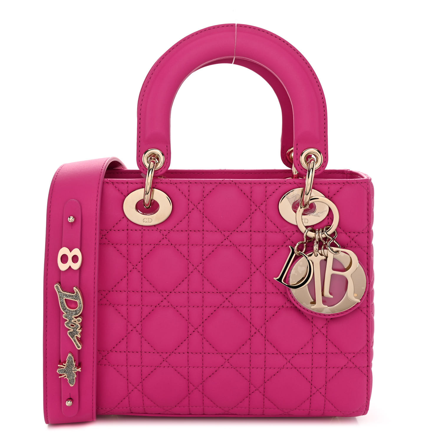 【ヴィンテージ】Rank:S☆Dior Sakura Pink Small Cannage ABC Christian Dior Lambskin Cannage Small My ABC Lady Dior Pink