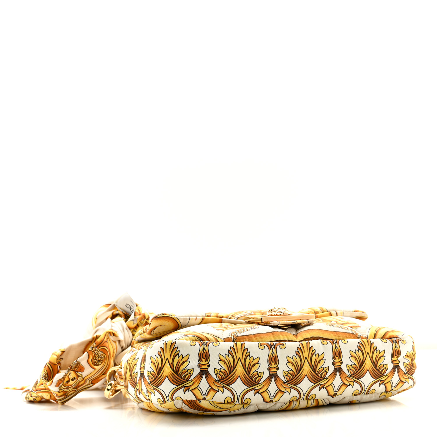 美品 FENDACE シュシュ FENDI X VERSACE Silk Fendace FF Baroque Quilted Scarf