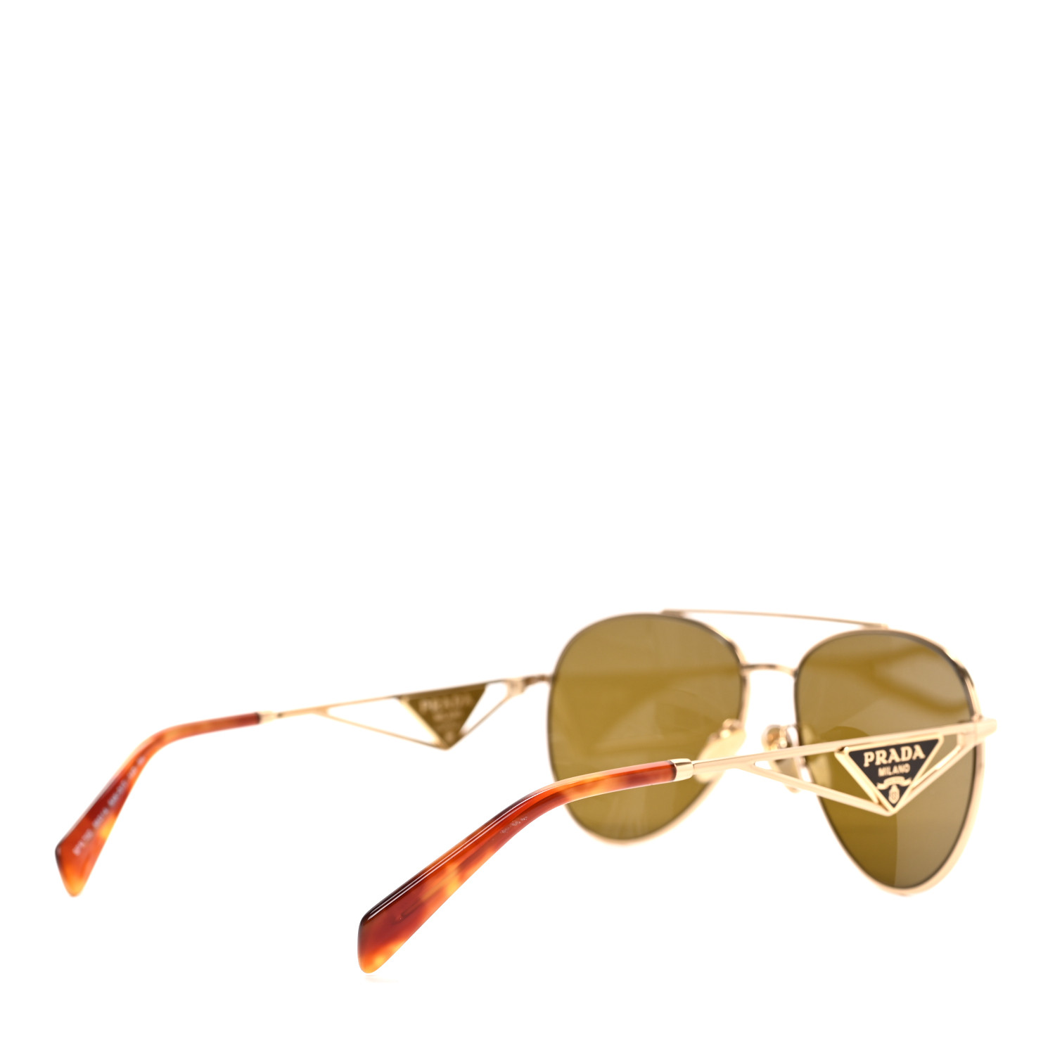 小物 archive PRADA l sunglasses gold Prada - Prada Logo - Rectangular Sunglasses - Gold Olive