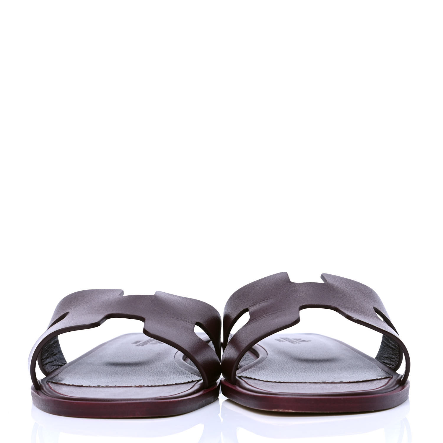 エルメス　アジャッチオ　35 HERMES Box Calfskin Oran Sandals 35 Bordeaux 820911