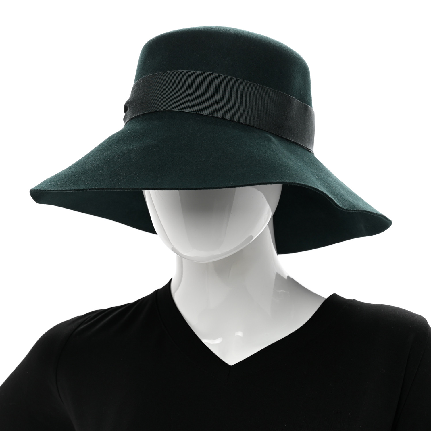 HERMES Rabbit Felt Farrah Pop H Hat 58 Vert Sapin 1444262