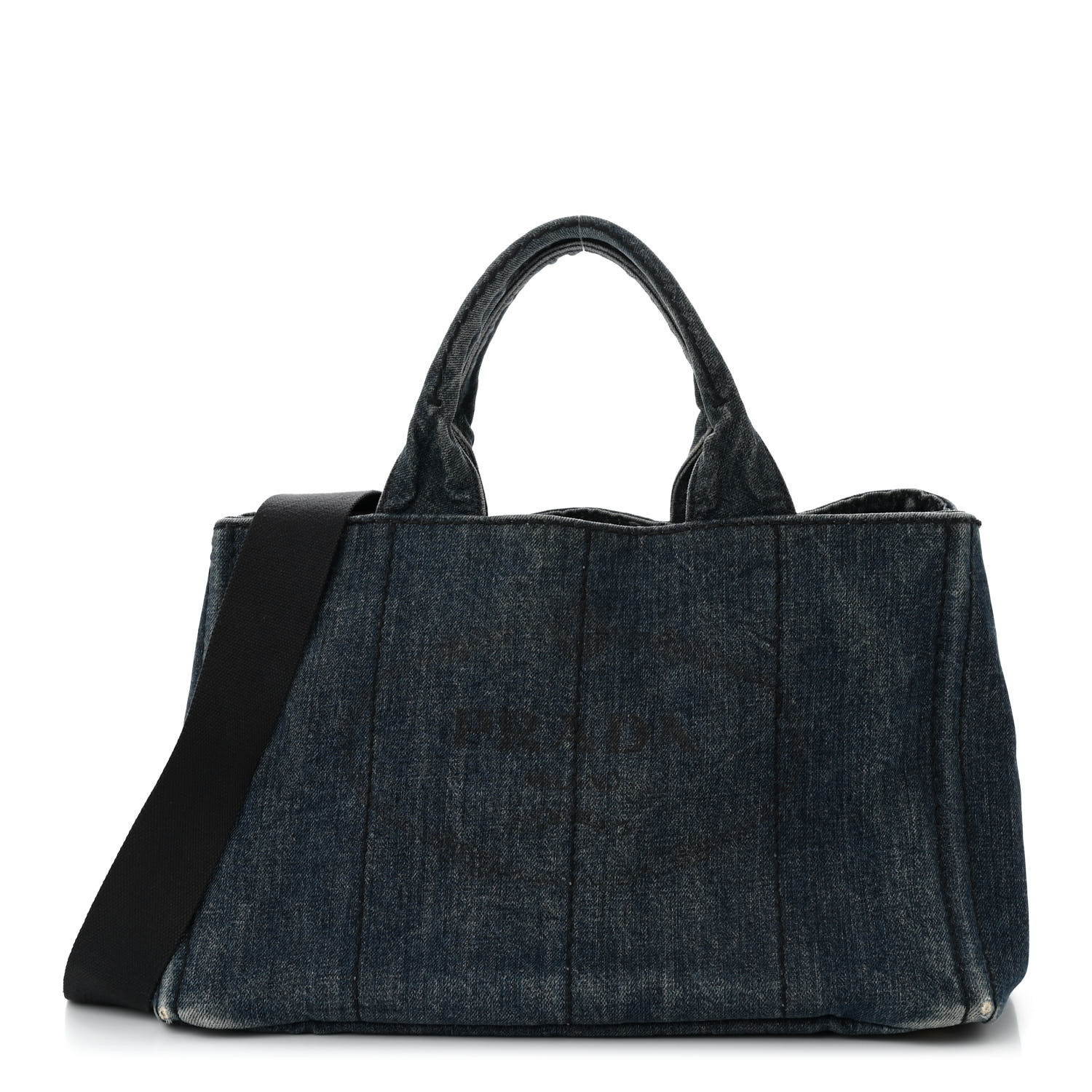 PRADA Denim Canapa Logo Tote Avio 1574452 | FASHIONPHILE
