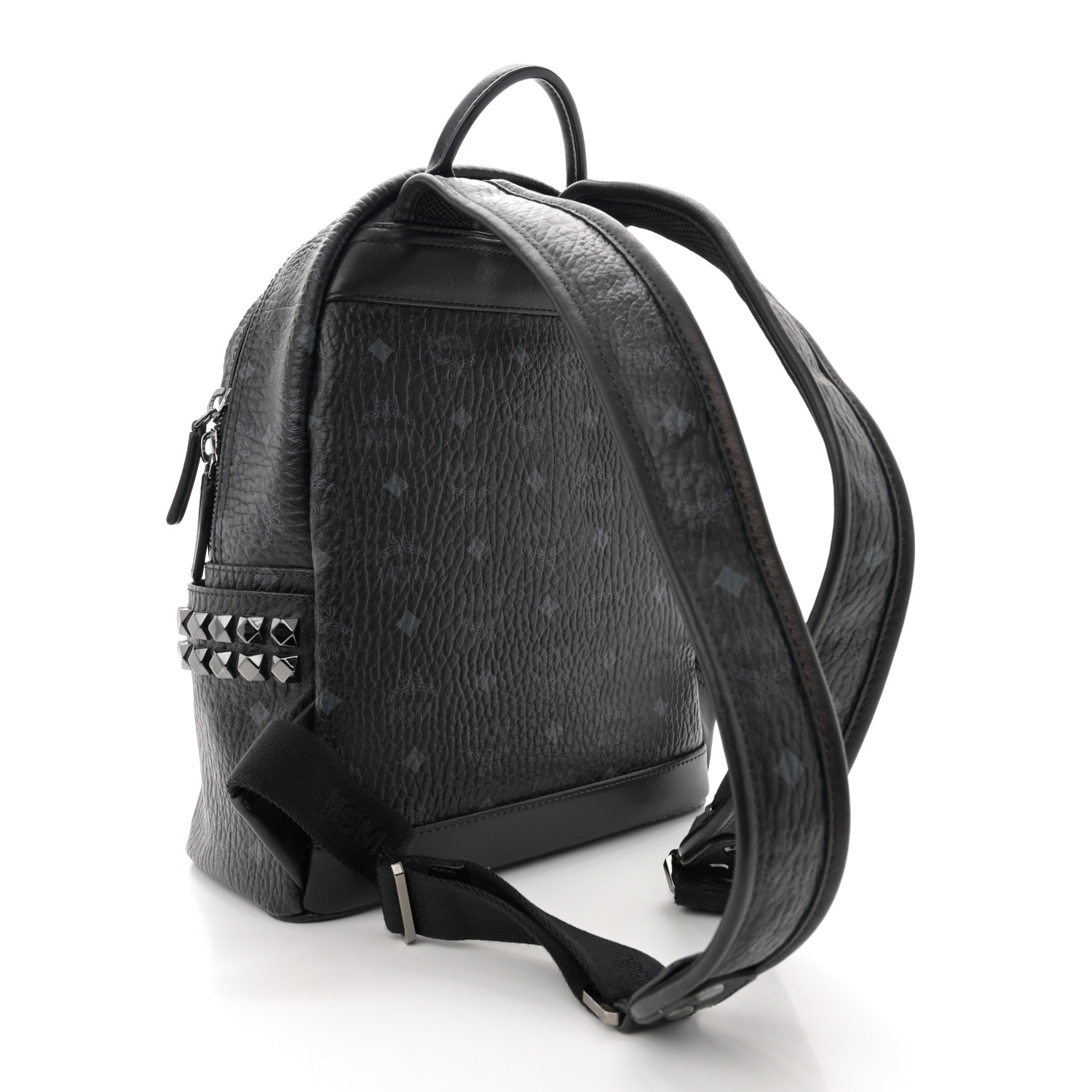 MCM Visetos Small Side Stud Stark Backpack Black 3