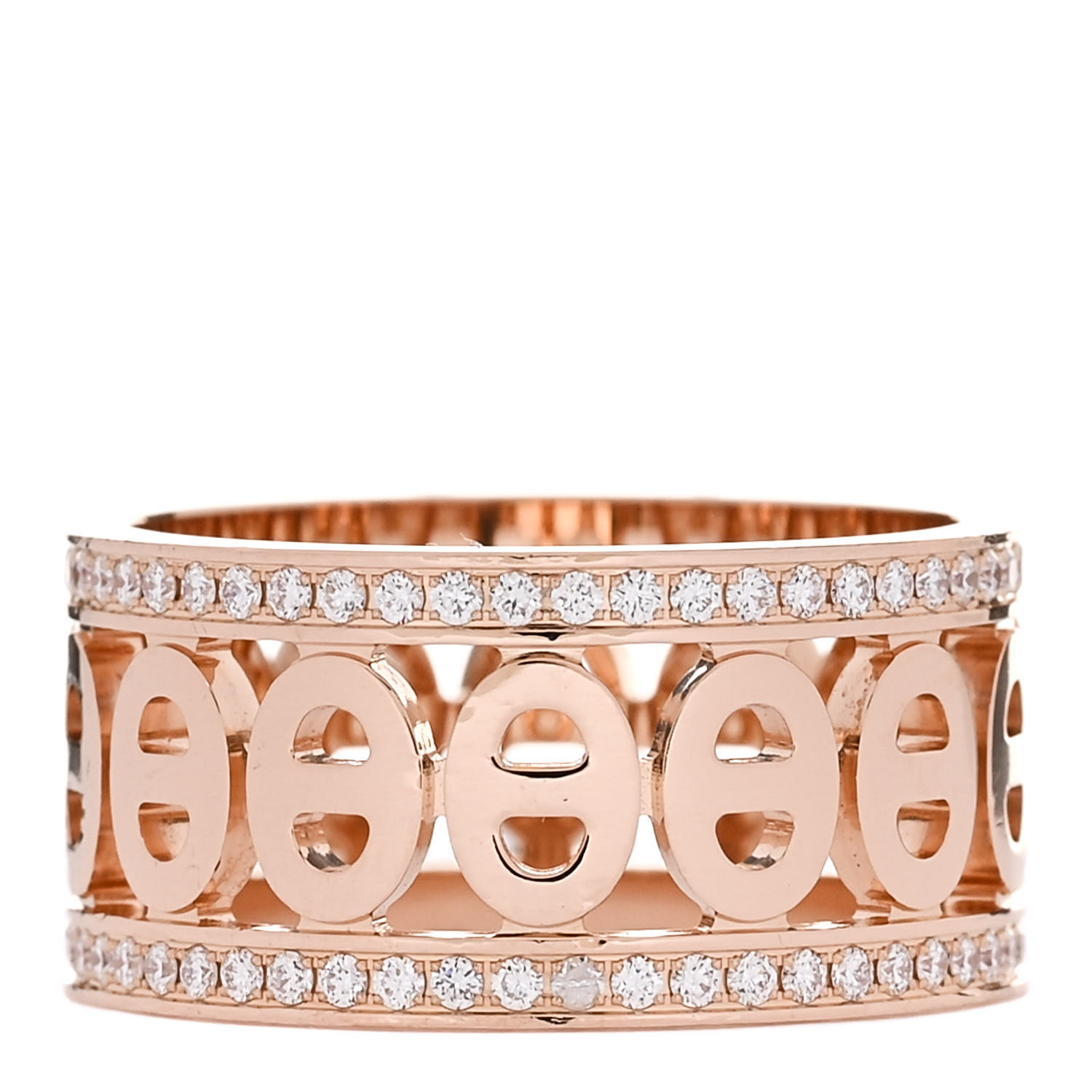 【HERMES】ピンクゴールド☆リング \"Chaine d'ancre\" Divine PM Hermes Chaine d' Ancre Divine 18k Rose Gold Band Ring
