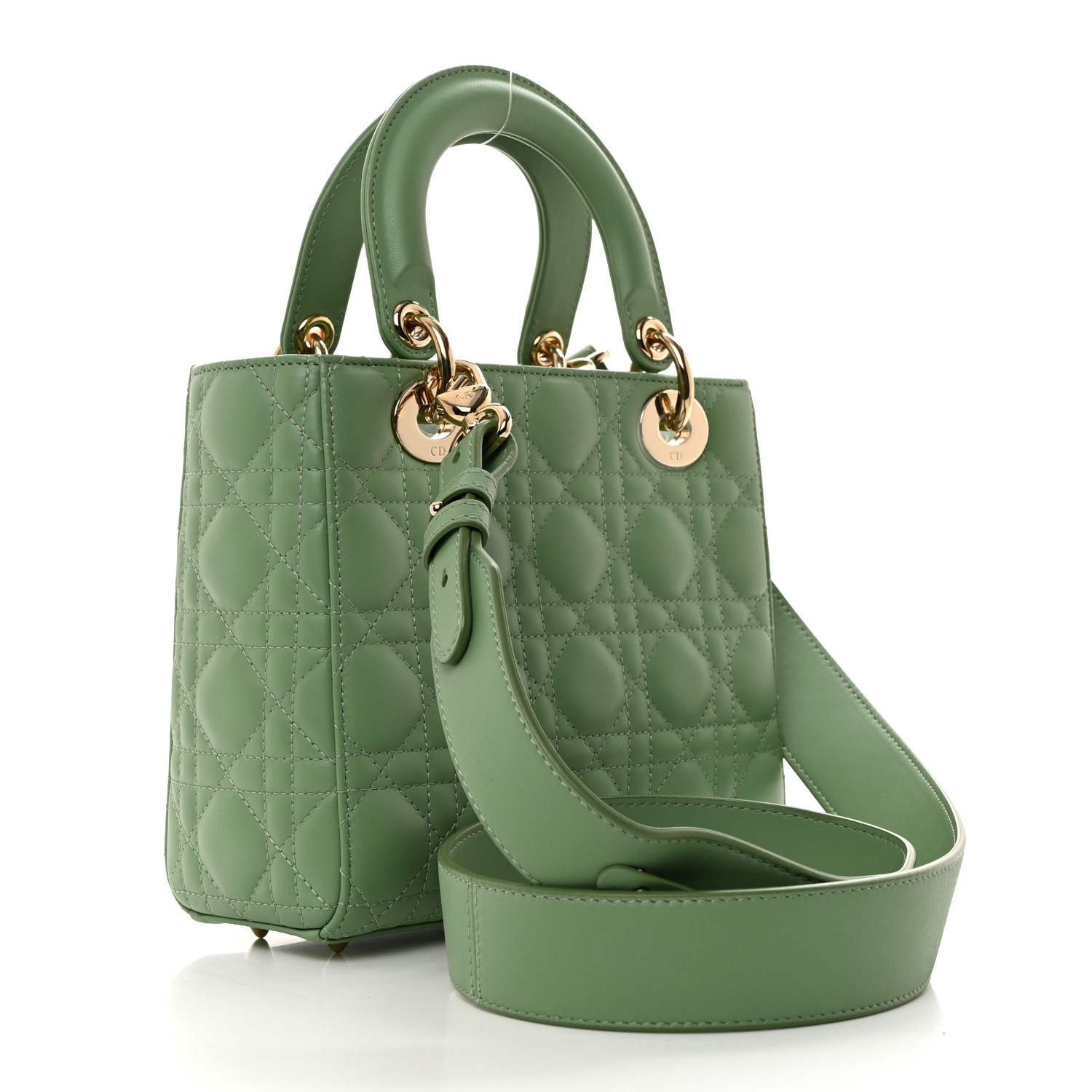 ★Dior ★Lady Dior ミディアムバック セージグリーン CHRISTIAN DIOR Lambskin Cannage Small My ABCDior Lady Dior