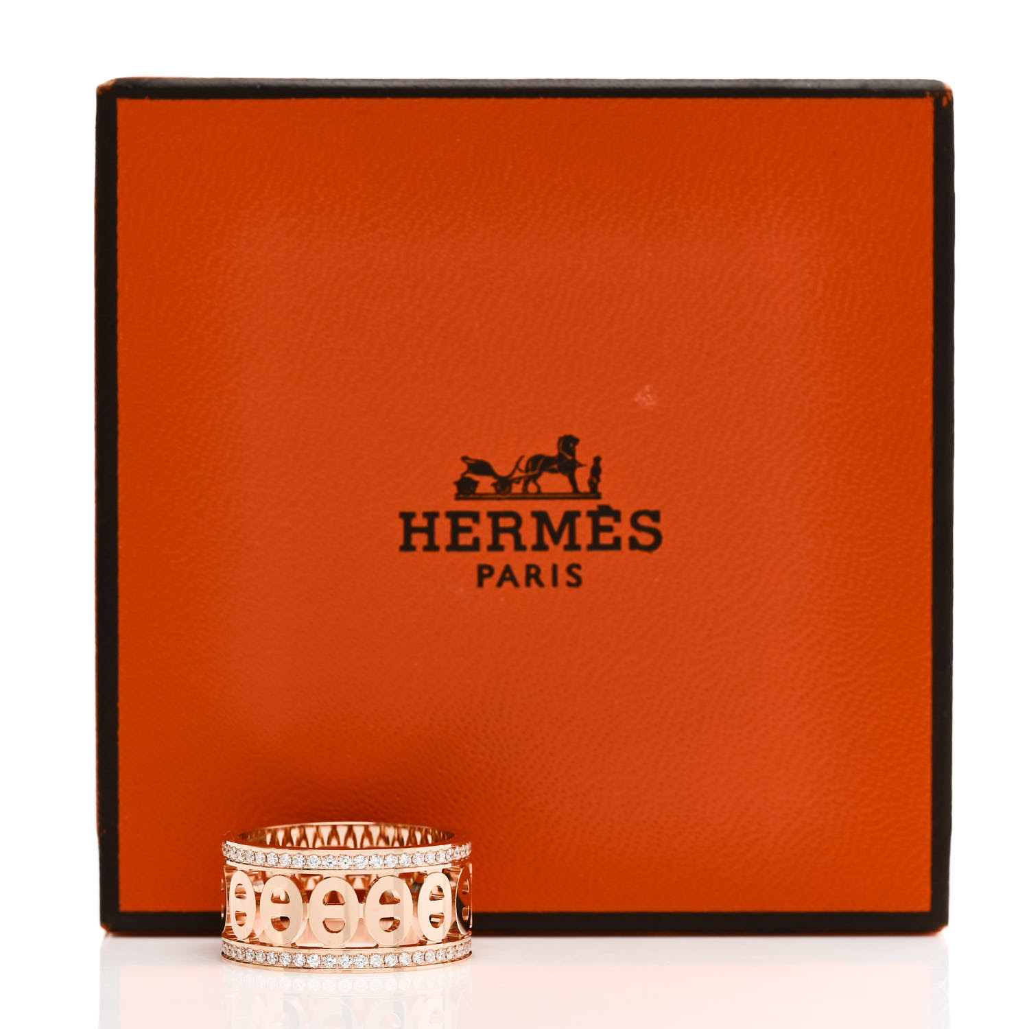 【HERMES】ピンクゴールド☆リング \"Chaine d'ancre\" Divine PM Hermes Chaine d' Ancre Divine 18k Rose Gold Band Ring