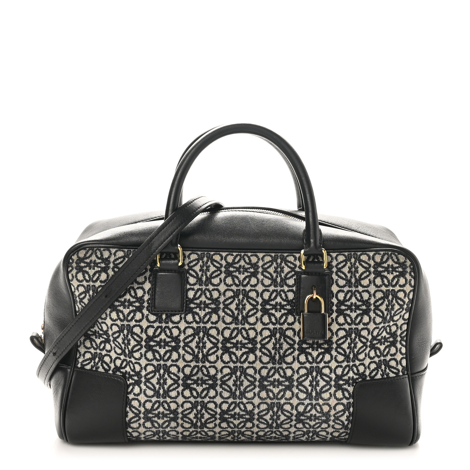 LOEWE DIN AMAZONA ハンドバック　ブラック LOEWE Jacquard Anagram Calfskin Amazona 16 Black 1468713