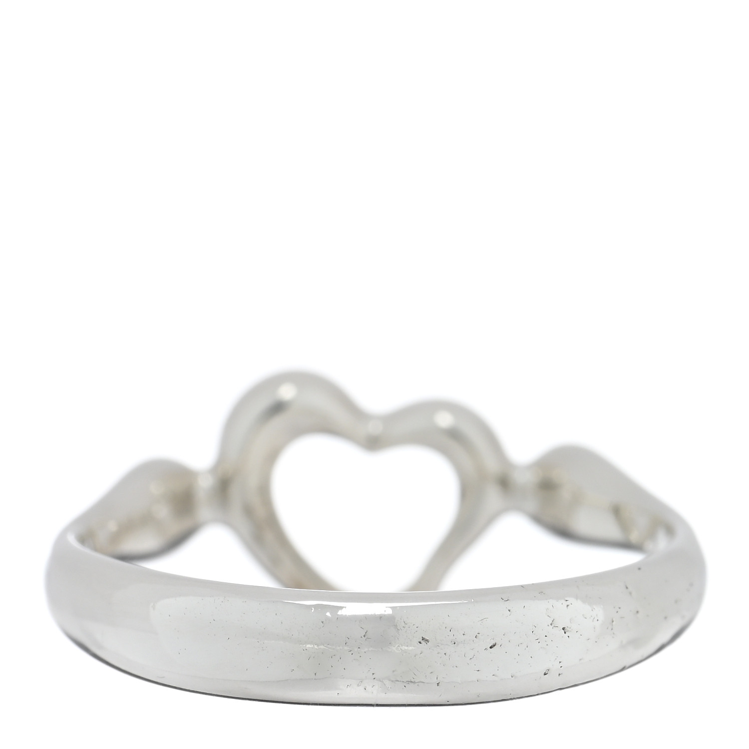 TIFFANY Sterling Silver Elsa Peretti Open Heart Ring 49 4.75