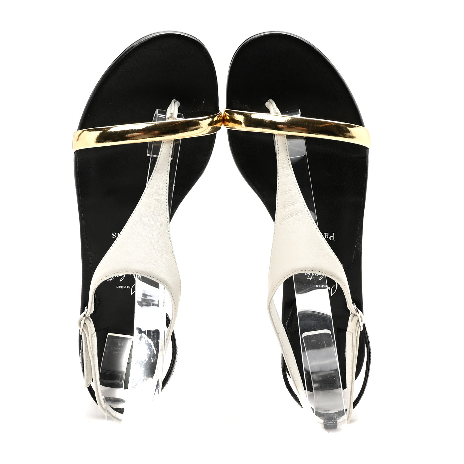 CHRISTIAN LOUBOUTIN Nappa Patent Athinita Flat Sandals 35