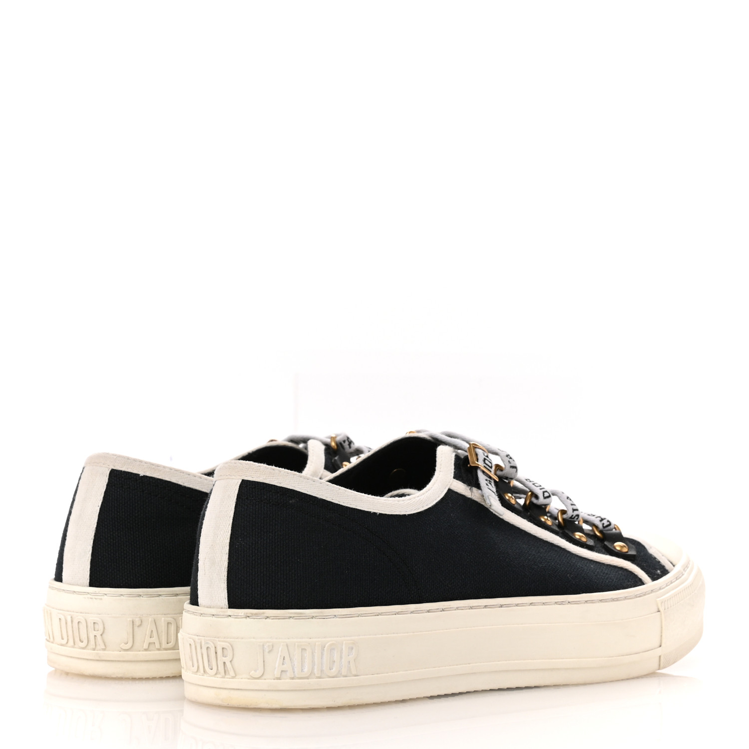 CHRISTIAN DIOR Canvas Walk'N'Dior Low Top Sneakers 37.5 Navy