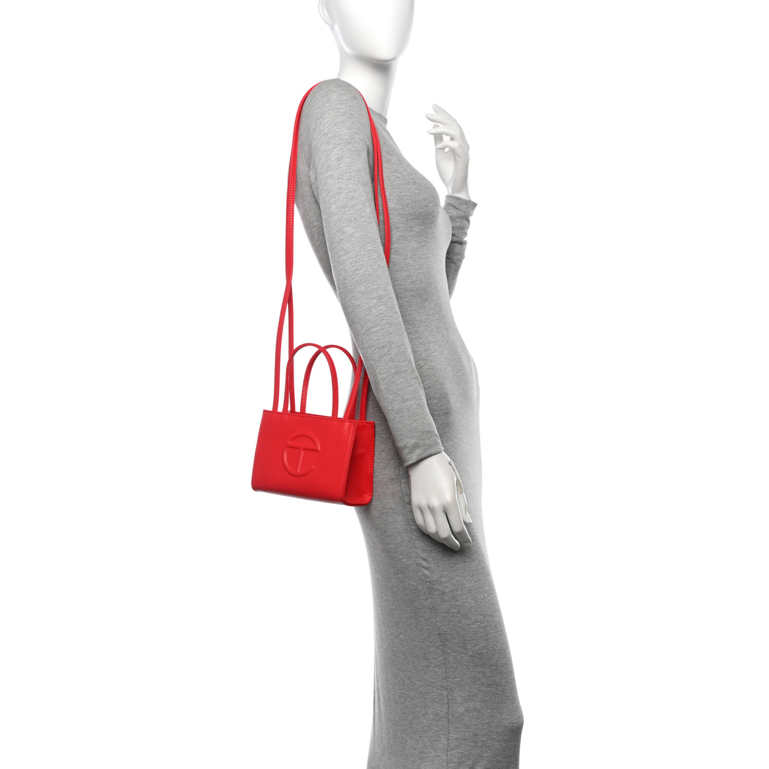 TELFAR Vegan Leather Small Shopping Bag Red 1646959