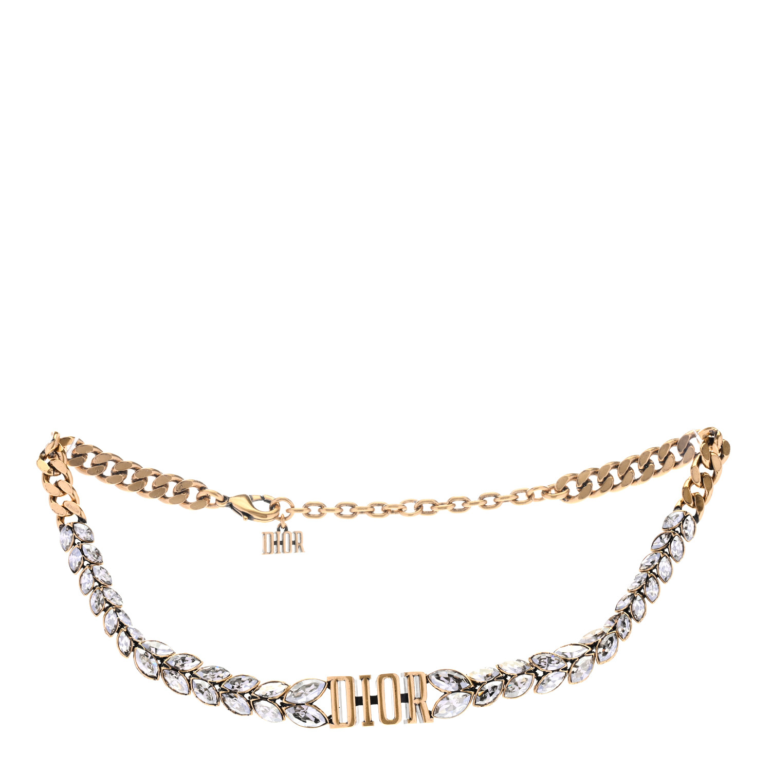 【DIOR】evolution choker メタル&クリスタル CHRISTIAN DIOR Metal Crystal Dio(r)evolution Choker Gold