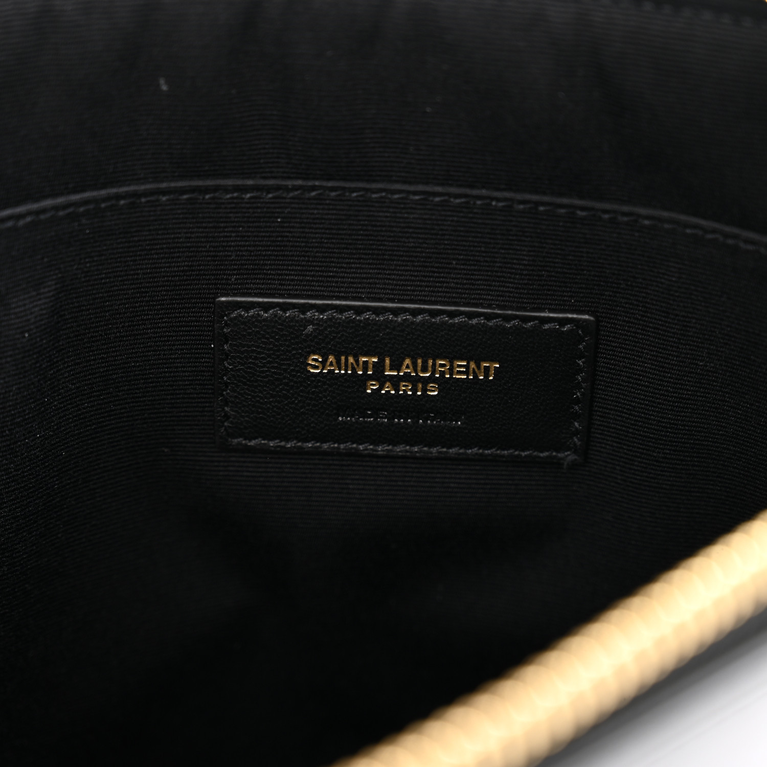 人気★SAINT LAURENT★TINY MONOGRAM ZIPPERED TABLET HOLD.R★ SAINT LAURENT Shiny Calfskin Tiny Monogram Zipped Tablet