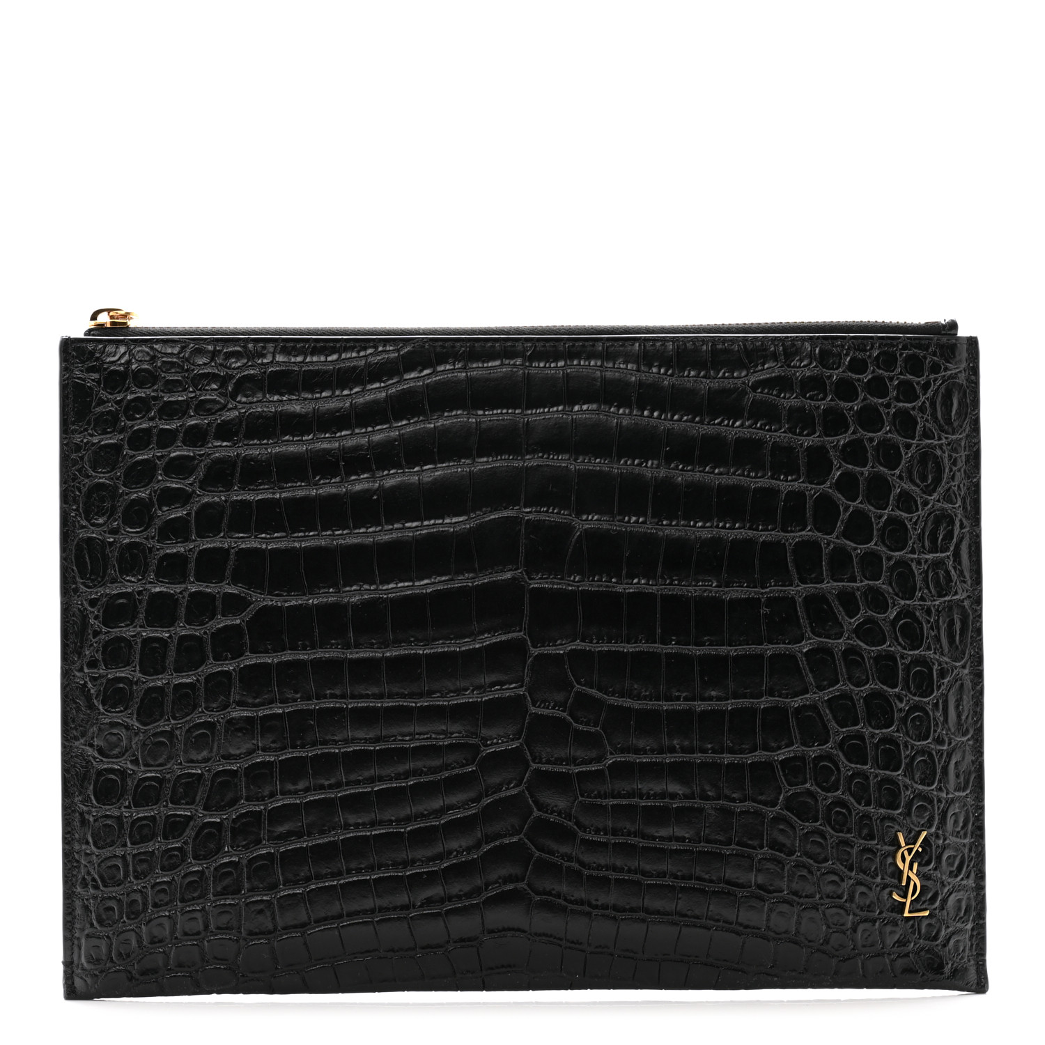 人気★SAINT LAURENT★TINY MONOGRAM ZIPPERED TABLET HOLD.R★ SAINT LAURENT Shiny Calfskin Tiny Monogram Zipped Tablet