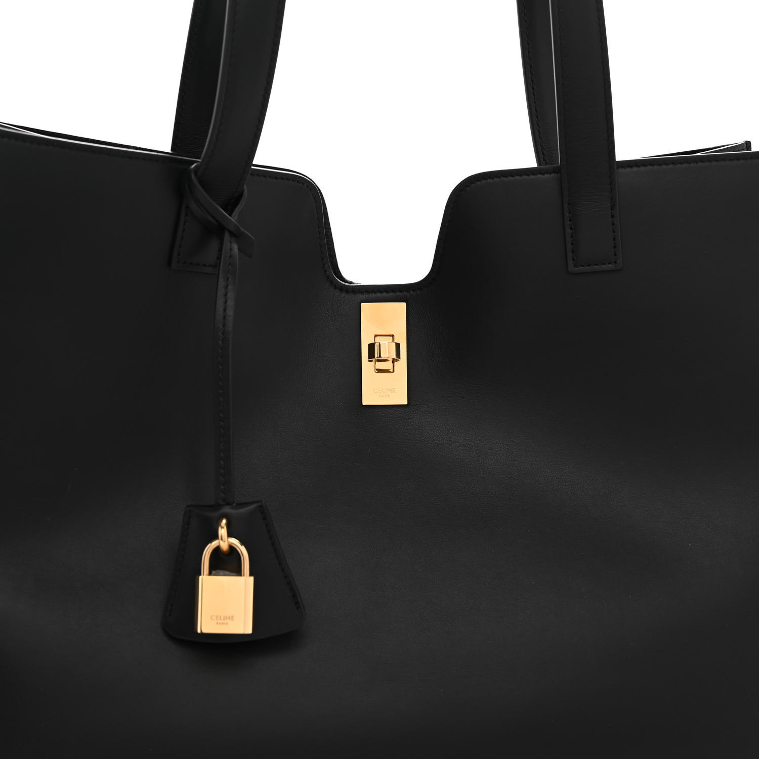 CELINE Smooth Calfskin Cabas 16 Bag Black 1344342 | FASHIONPHILE