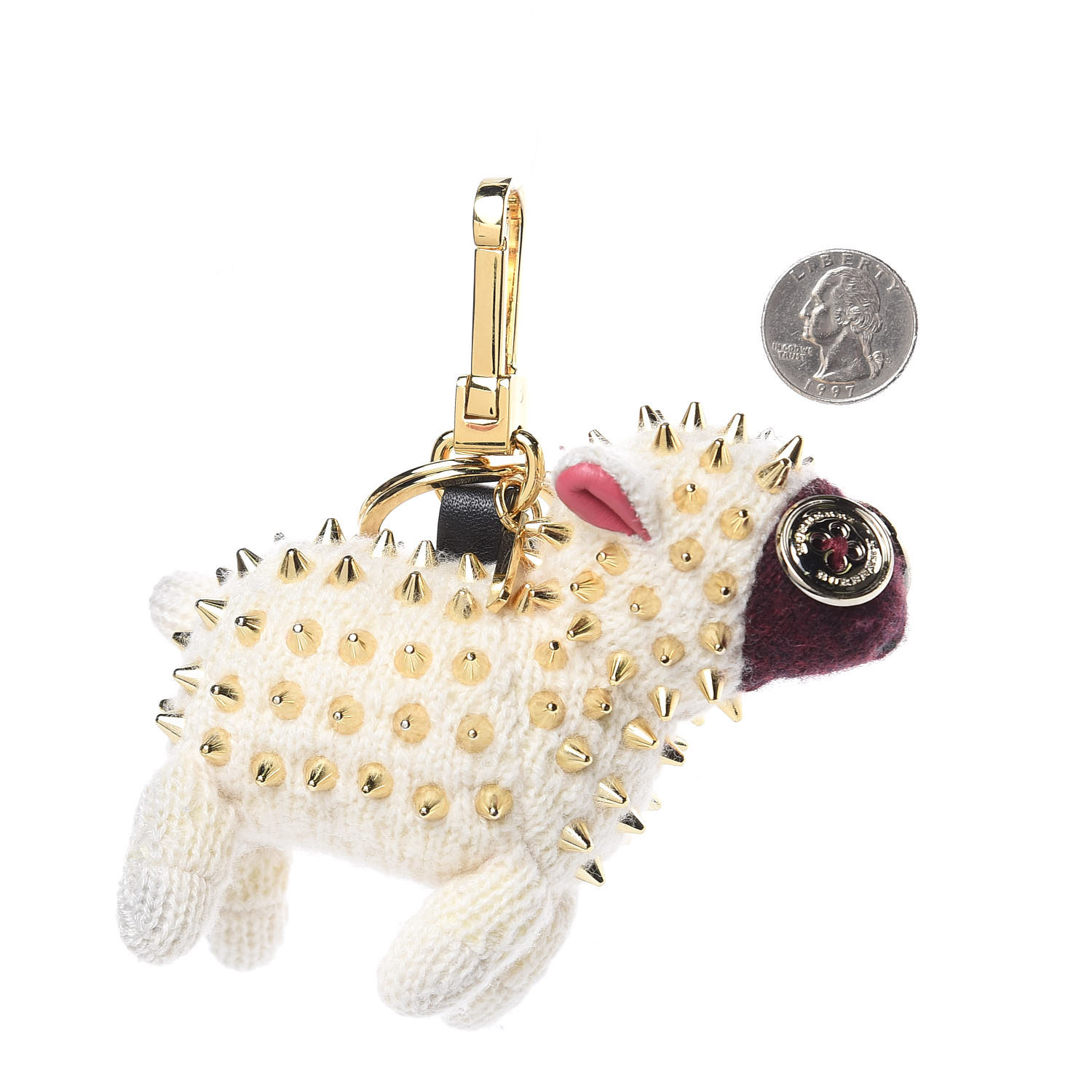 BURBERRY Cashmere Studded Wendy the Sheep Bag Charm White
