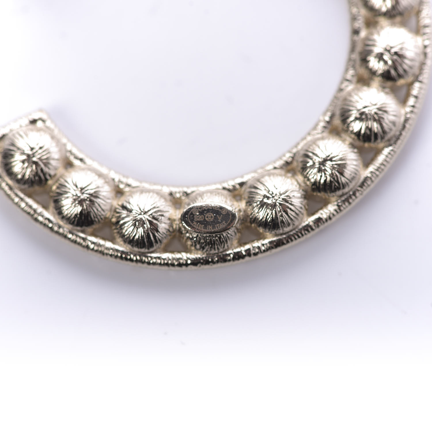 CHANEL Crystal Cha-Nel Logo Brooch Set Gold 680686